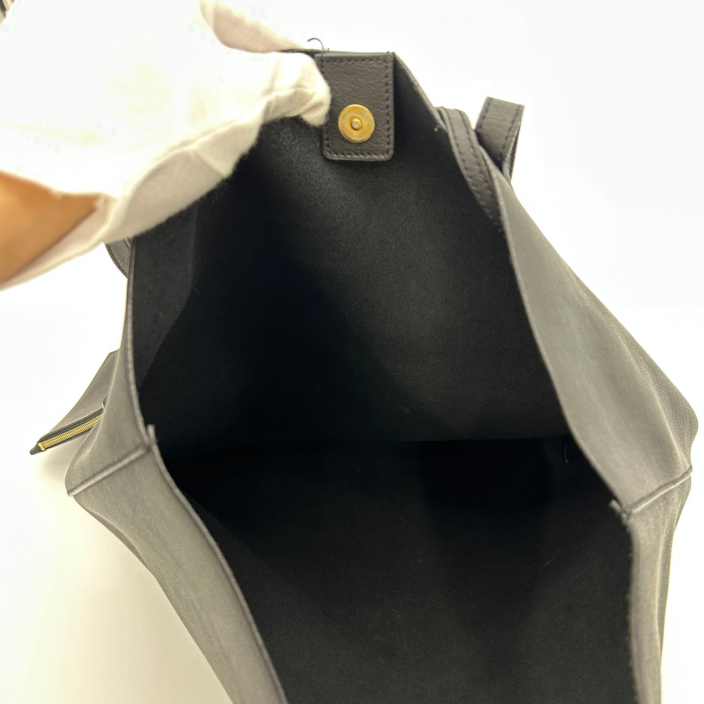 SAINT LAURENT Calfskin North-South Shopping Tote Black LA31604