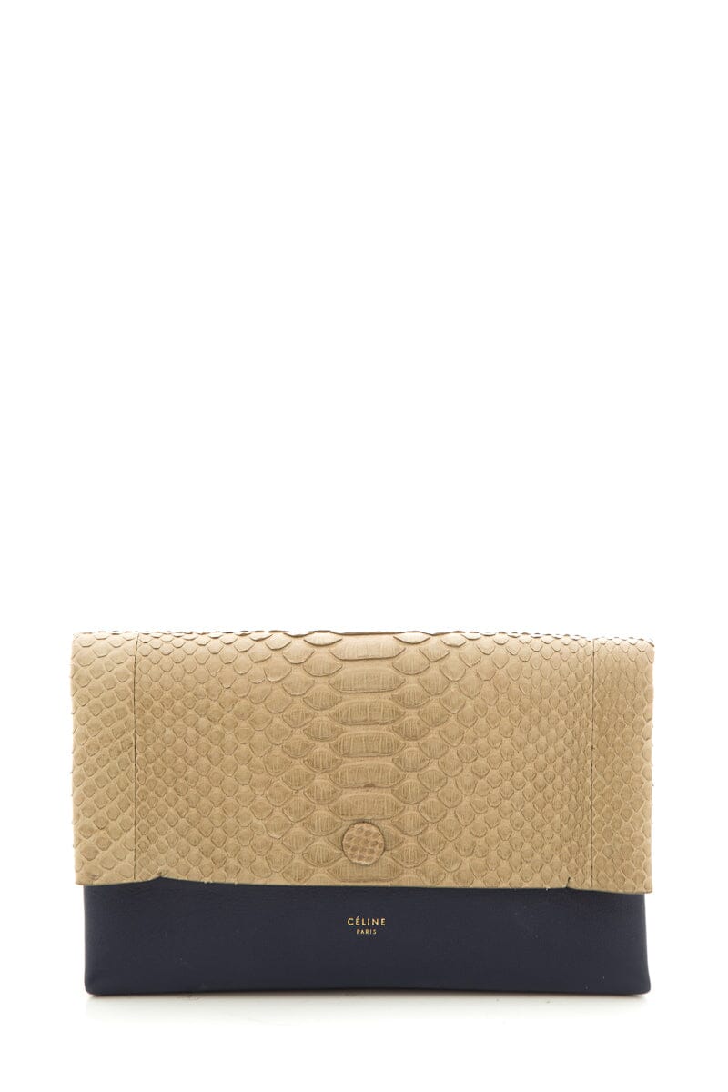 Celine Navy & Beige Leather Pouch