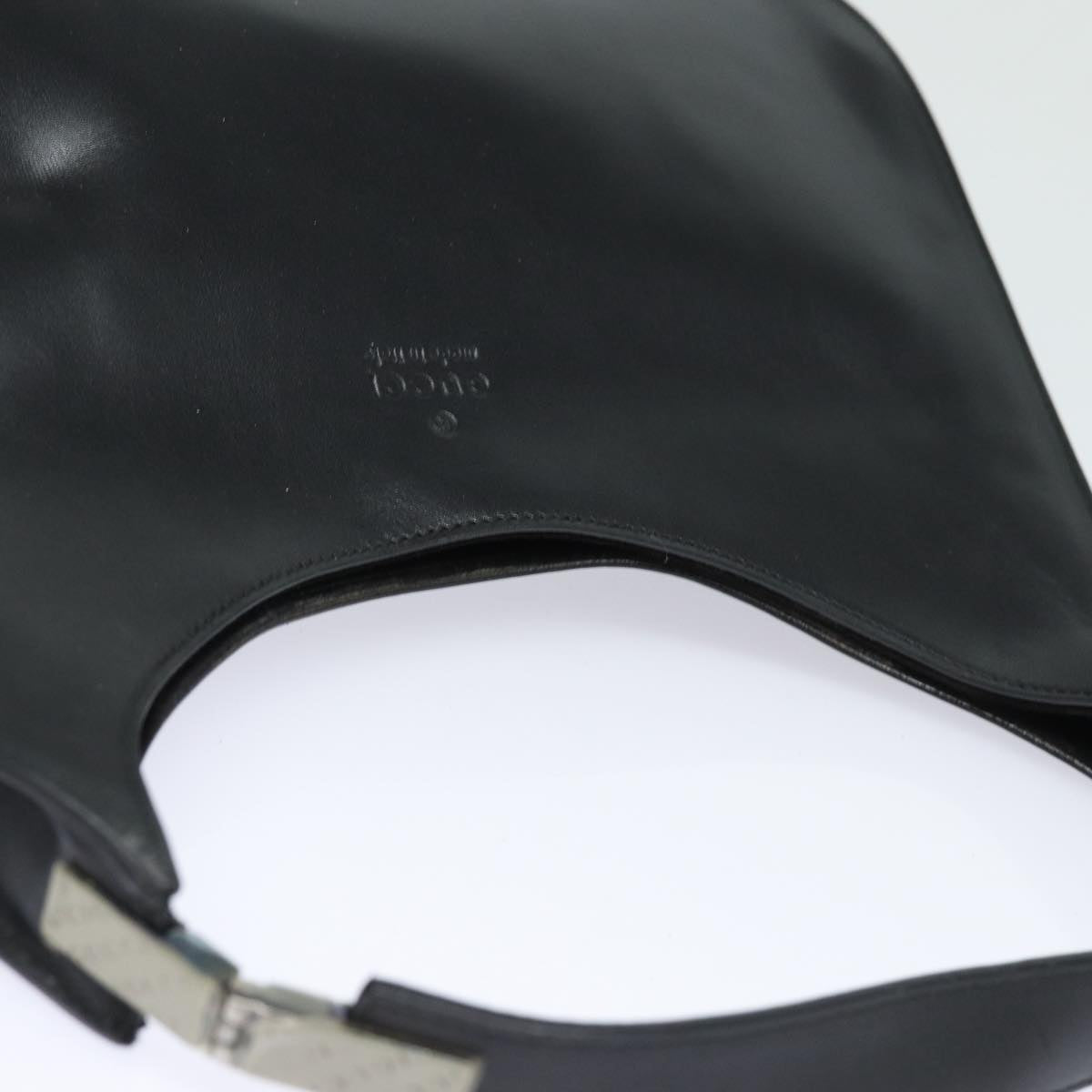 GUCCI Shoulder Bag Leather Black Silver 001 3767 87073
