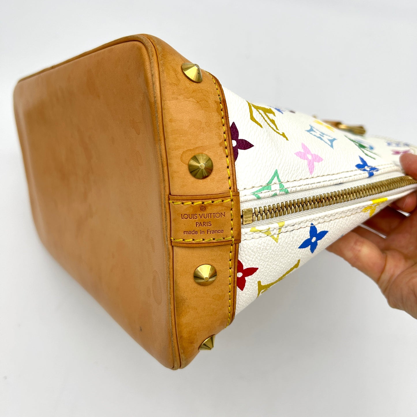 Louis Vuitton White Multicolor Monogram Alma Handbag 2004
