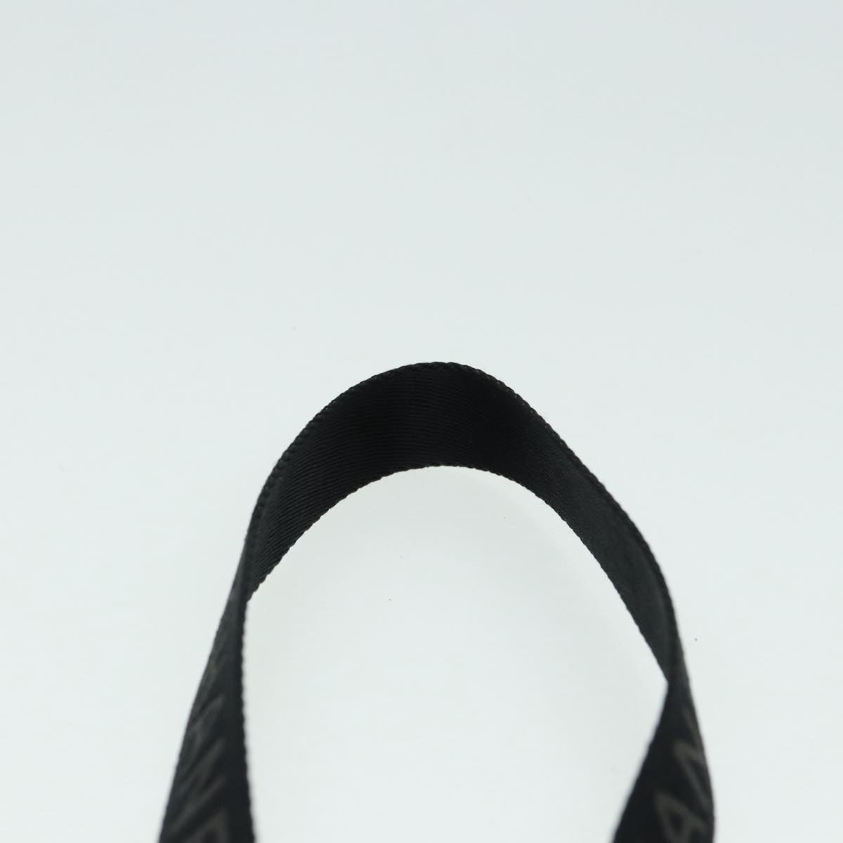 CHANEL Neck Strap Nylon Black Silver CC 87128