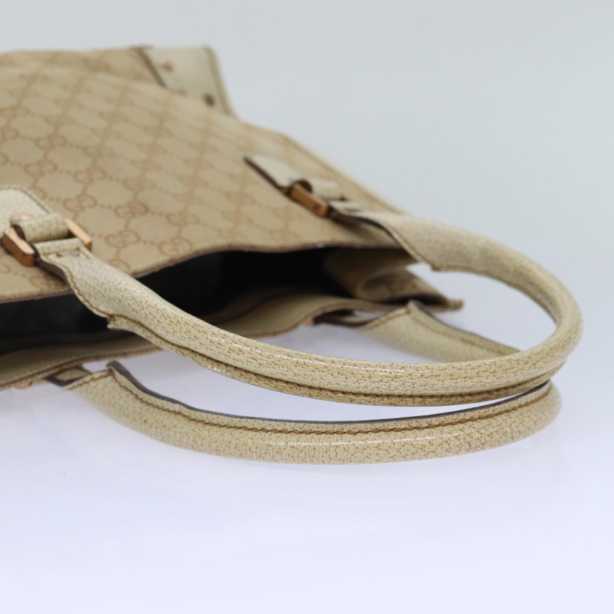 GUCCI GG Canvas Hand Bag Beige 124260 87164