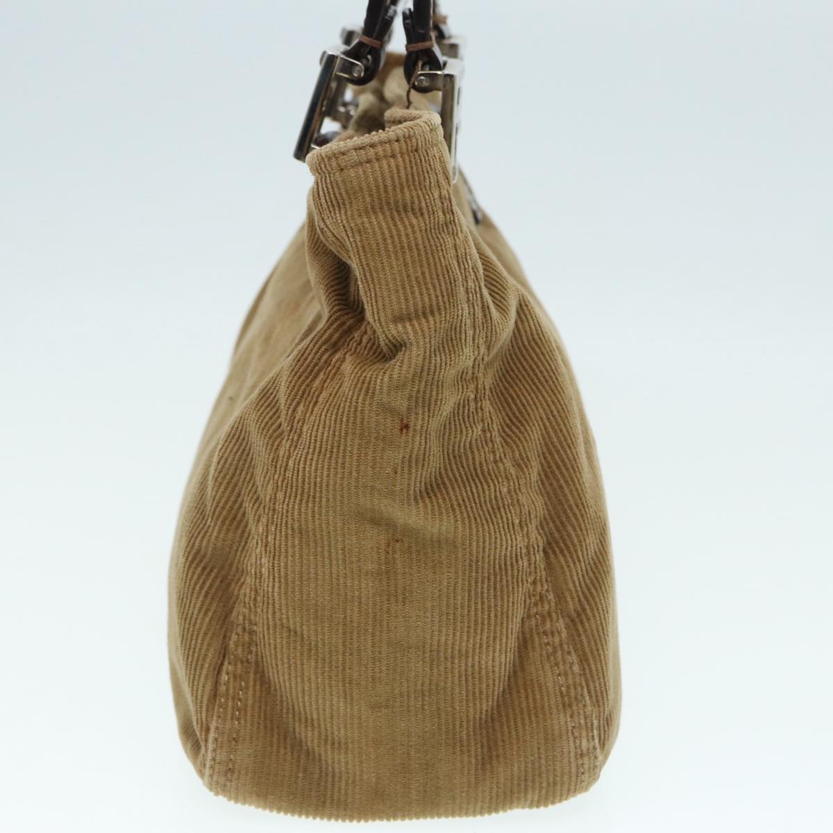 FENDI Hand Bag Corduroy Brown 87167
