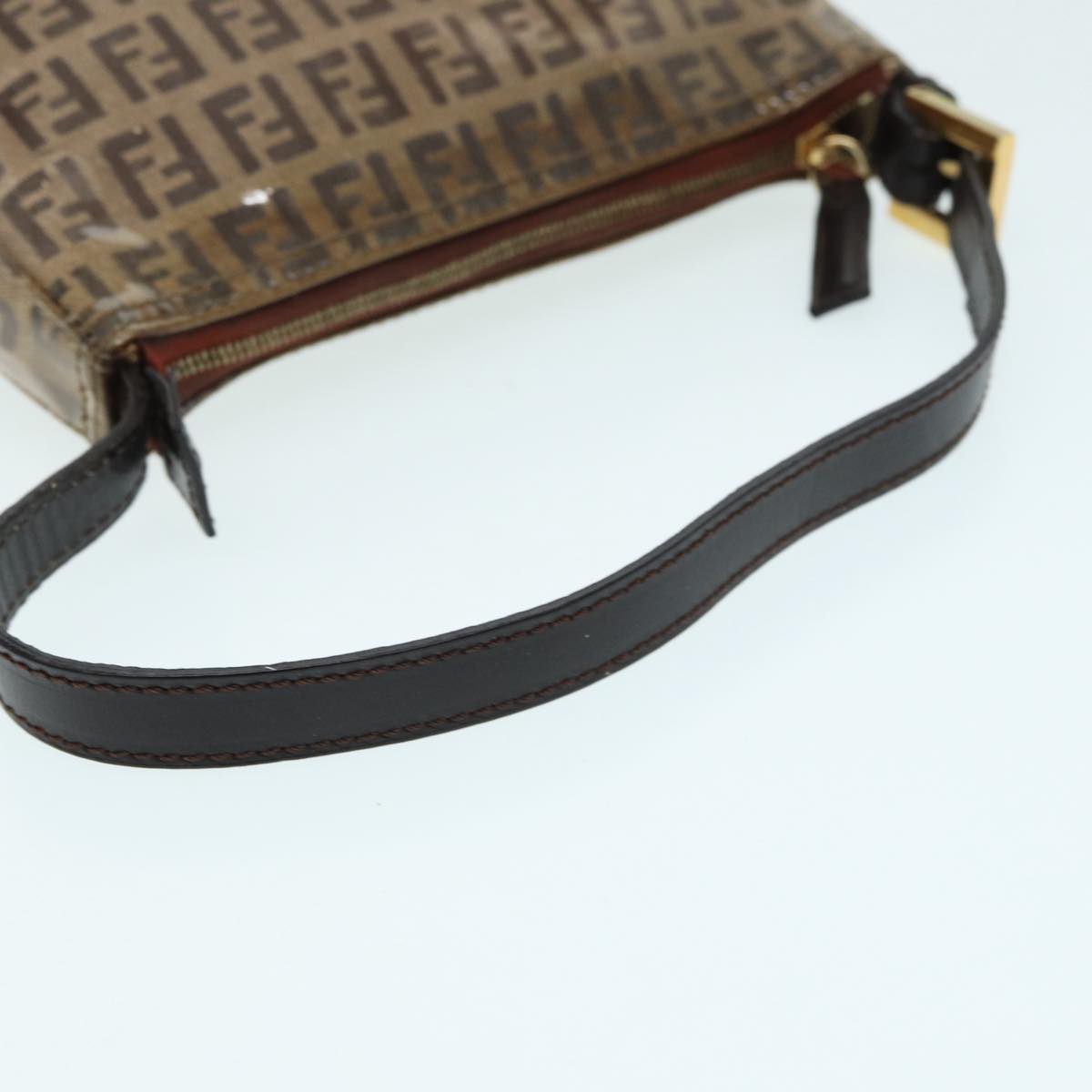 FENDI Zucchino Canvas Hand Bag Beige Gold 87208