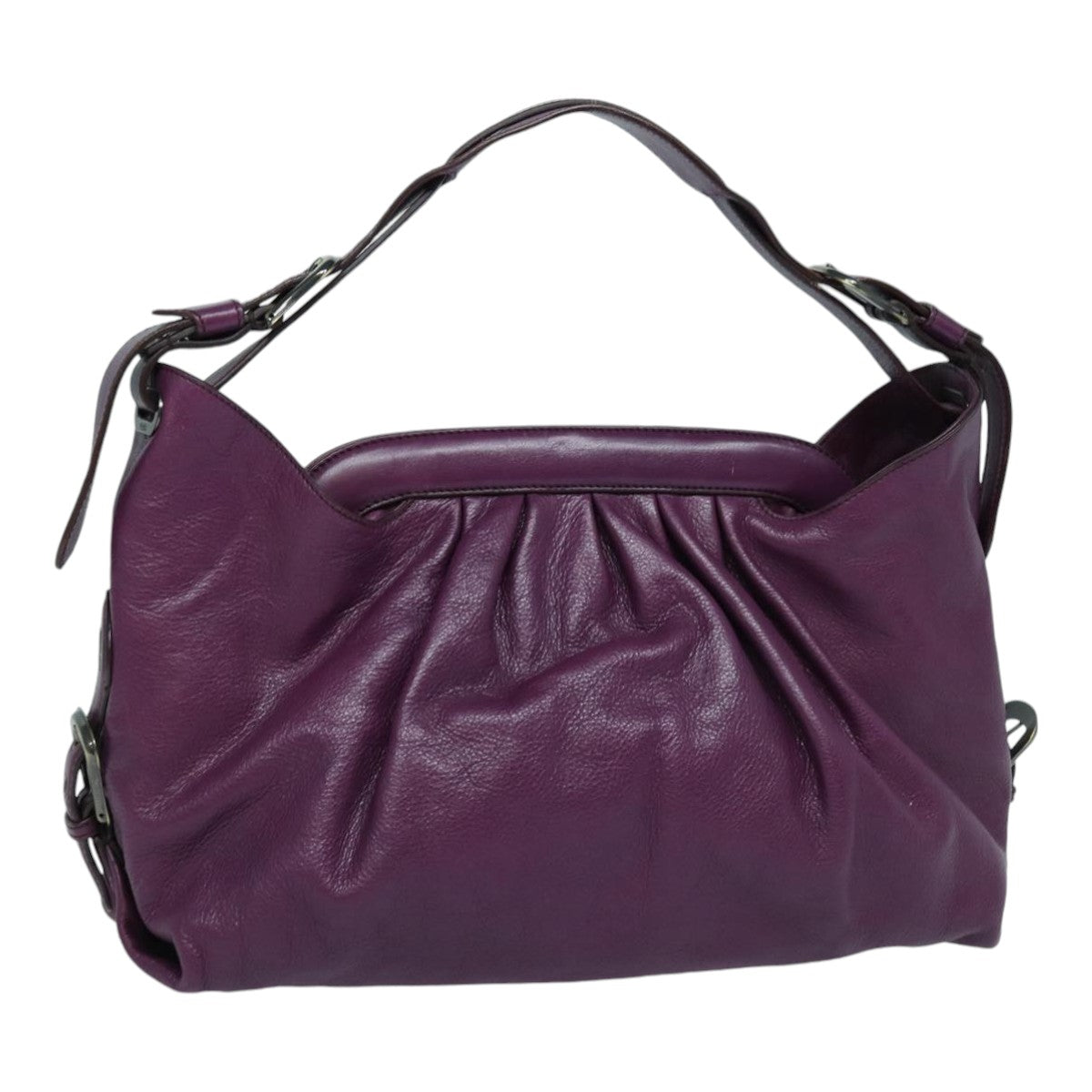 FENDI Shoulder Bag Leather Purple 87215