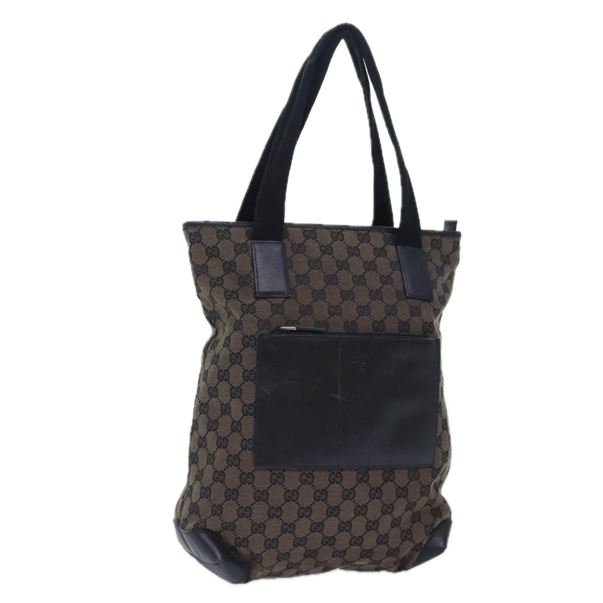 GUCCI GG Canvas Tote Bag Brown Silver 019 0401 1956 87265