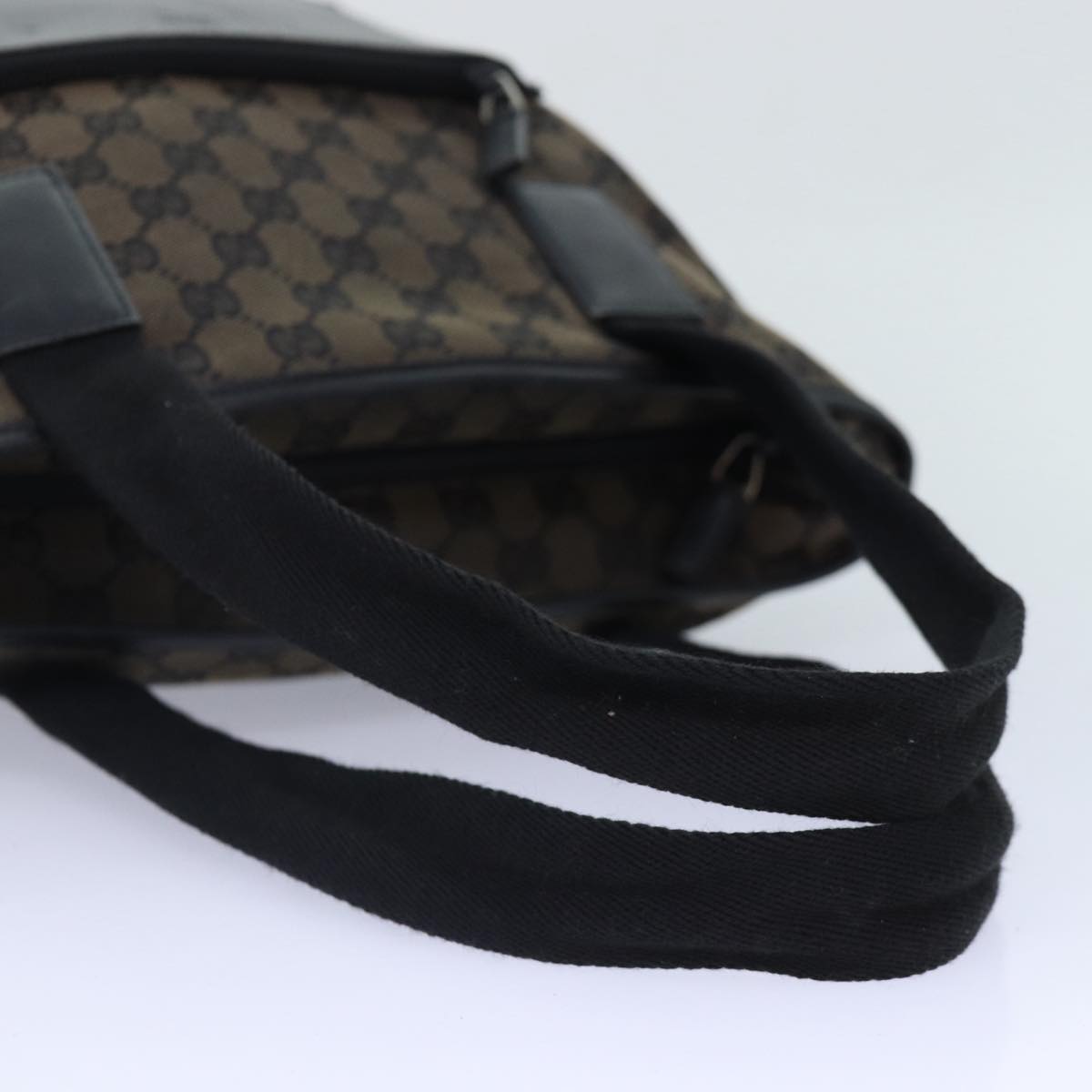 GUCCI GG Canvas Tote Bag Brown Silver 019 0401 1956 87265