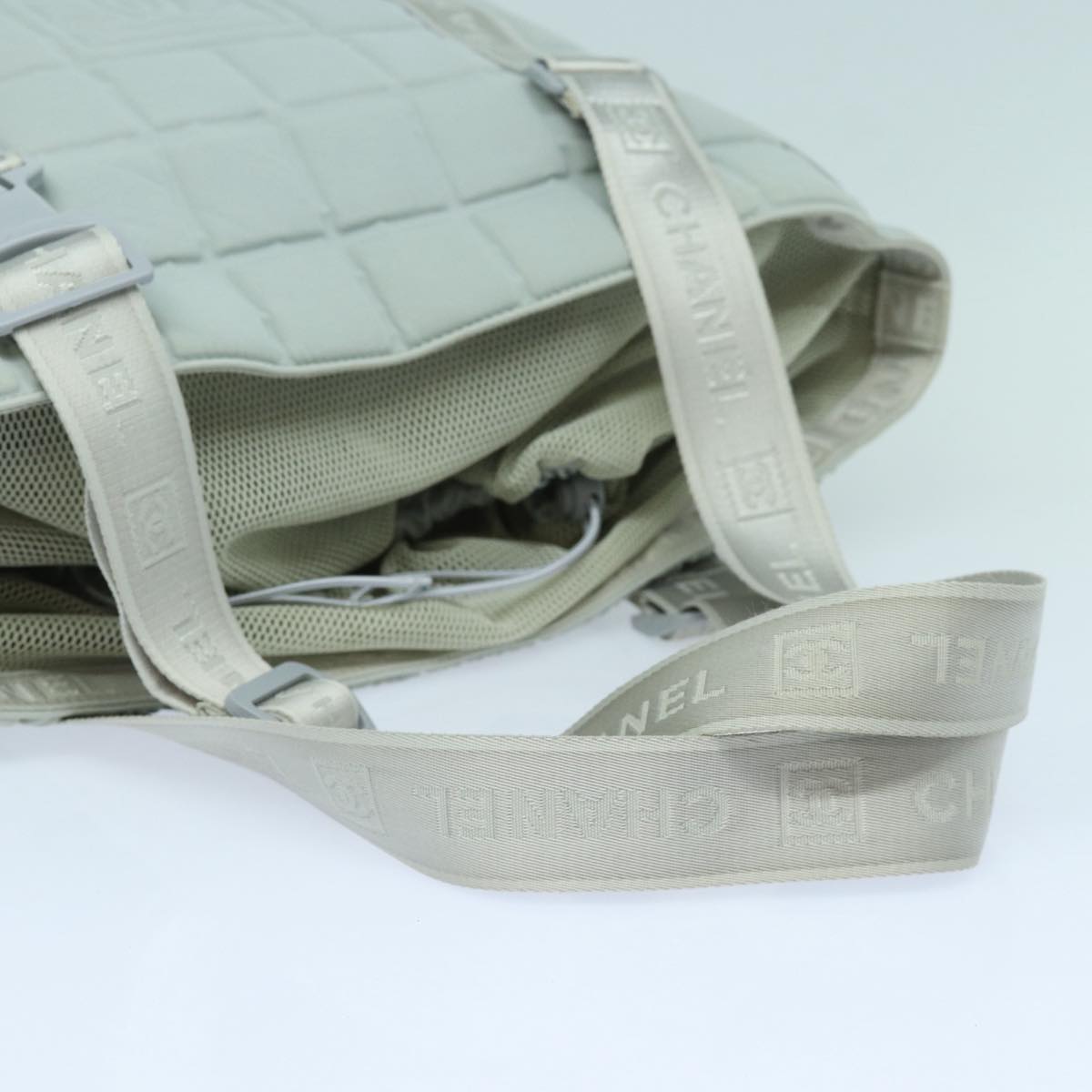 CHANEL Sports Tote Bag Nylon Gray CC 87271