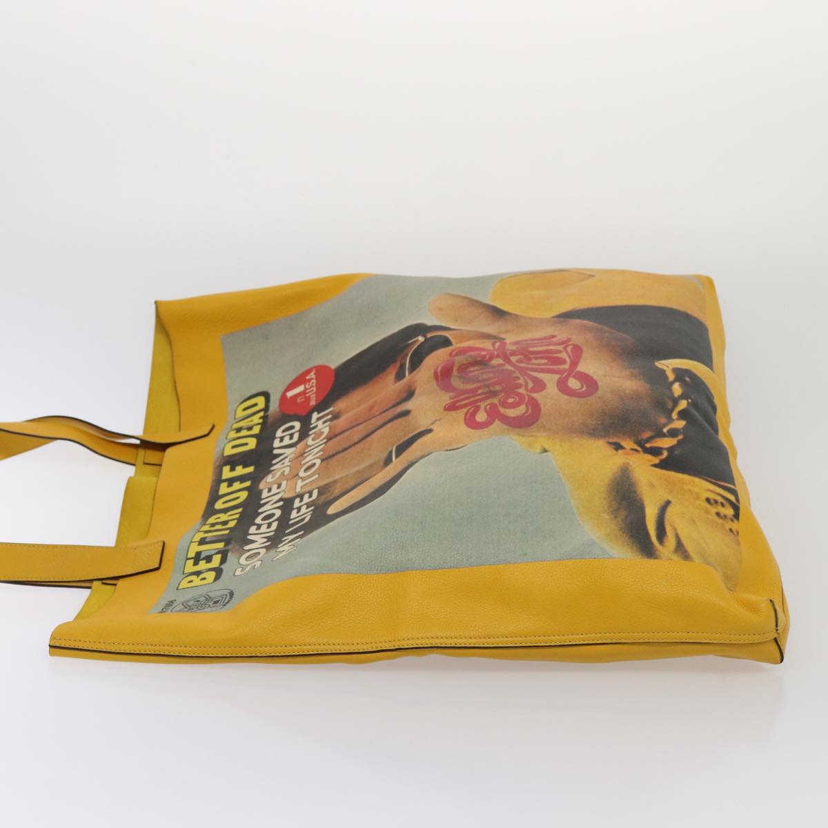 GUCCI Elton John Capsule Collection Tote Bag Leather Yellow 512982 87284