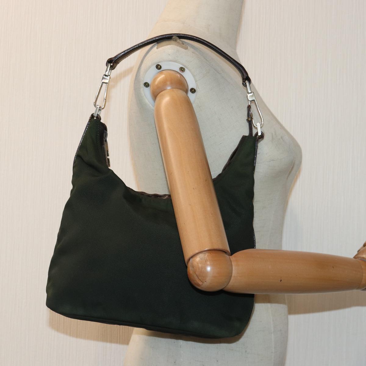 GUCCI Shoulder Bag Nylon Khaki 000 0602 87341