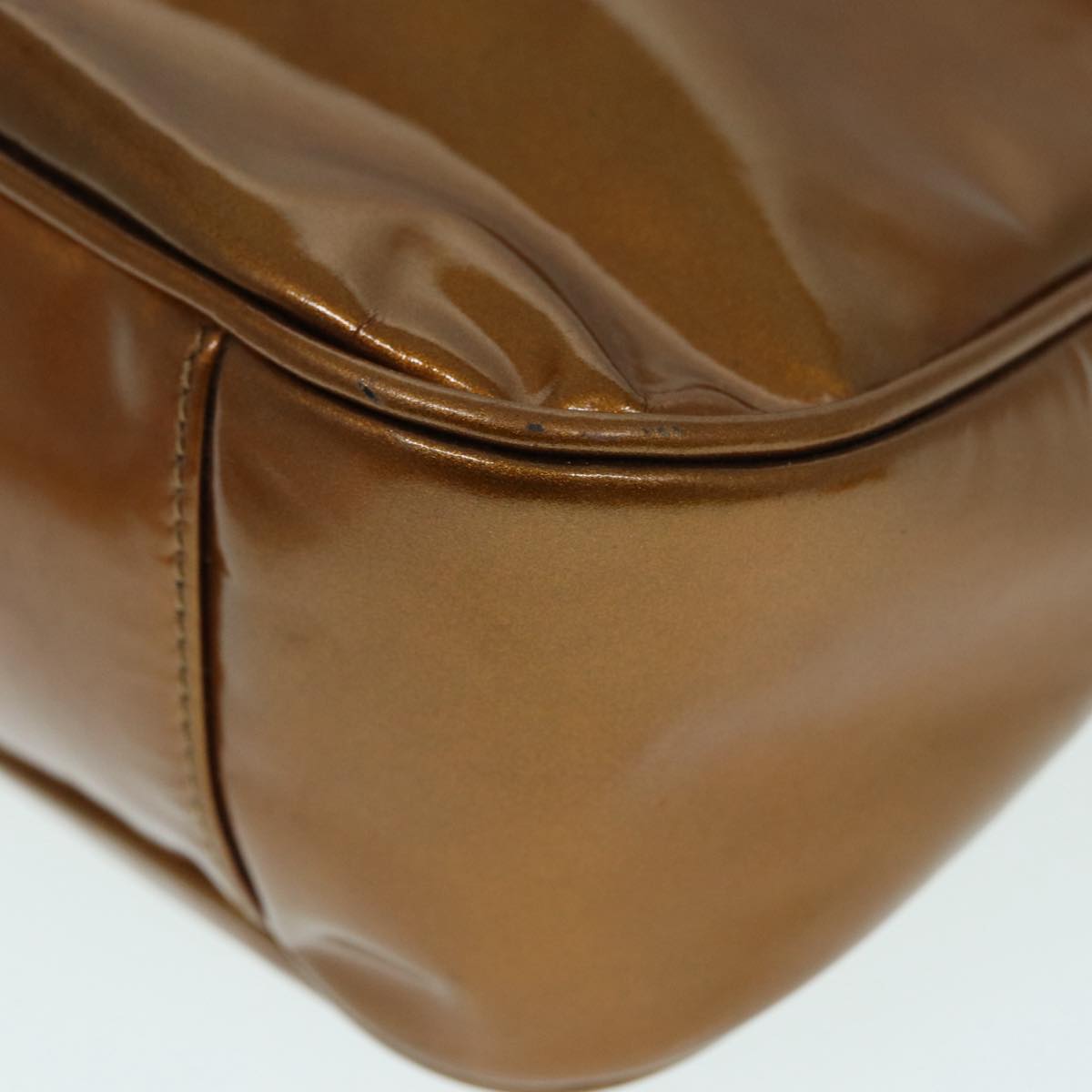 GUCCI Bamboo Hand Bag patent 2way Bronze 87342