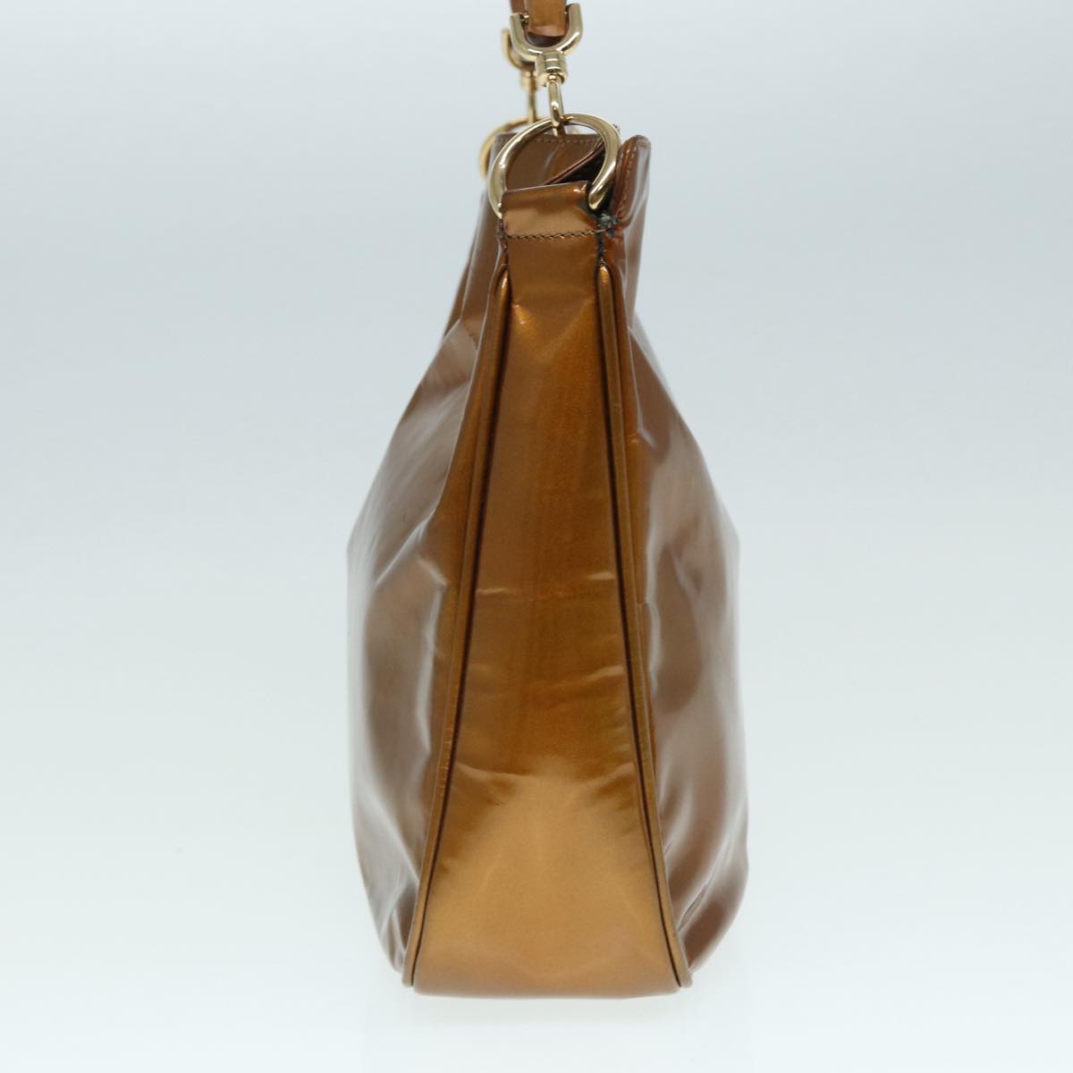 GUCCI Bamboo Hand Bag patent 2way Bronze 87342