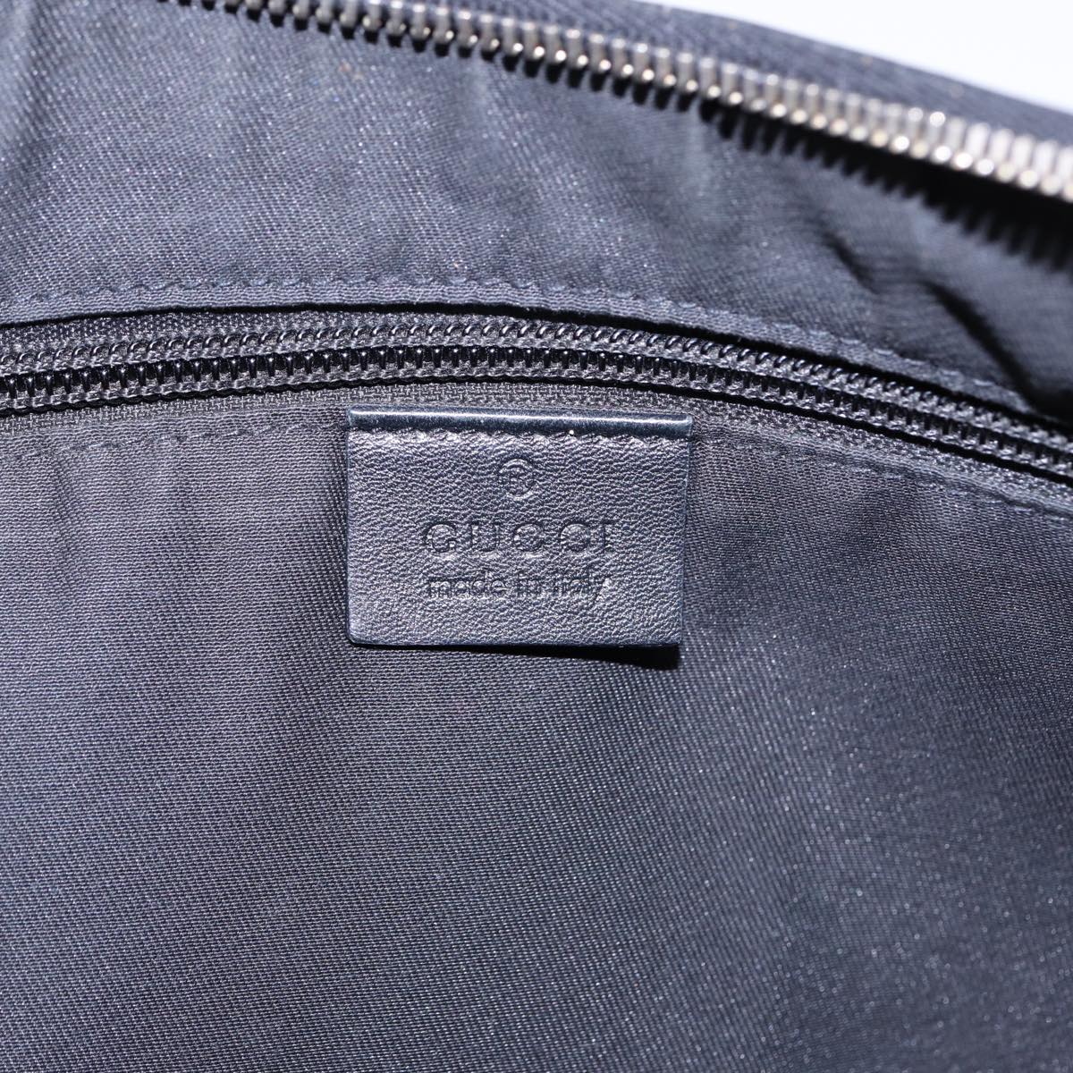 GUCCI GG Crystal Shoulder Bag Coated Canvas Silver Black 181092 87343