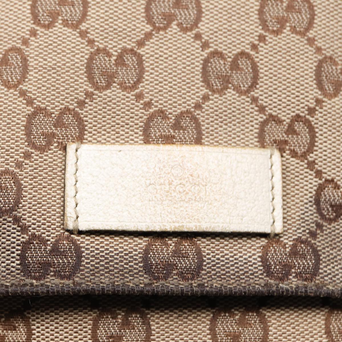 GUCCI GG Canvas Shoulder Bag Beige Silver 146236 87424