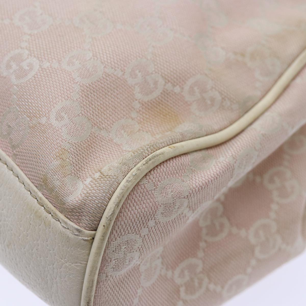 GUCCI GG Canvas Shoulder Bag Pink Gold 154981 87427