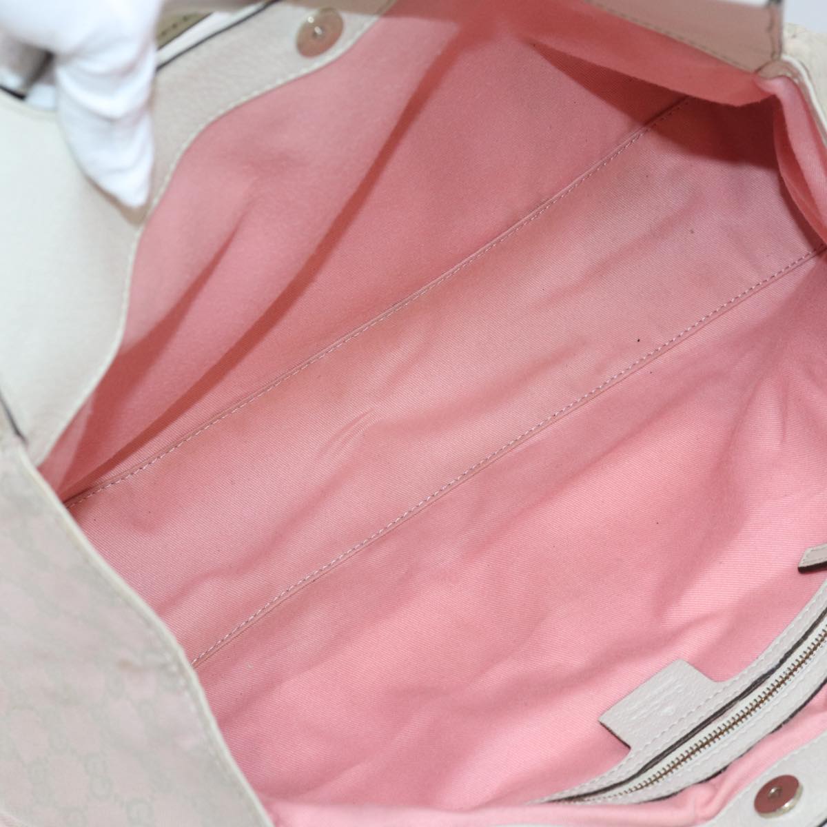 GUCCI GG Canvas Shoulder Bag Pink Gold 154981 87427
