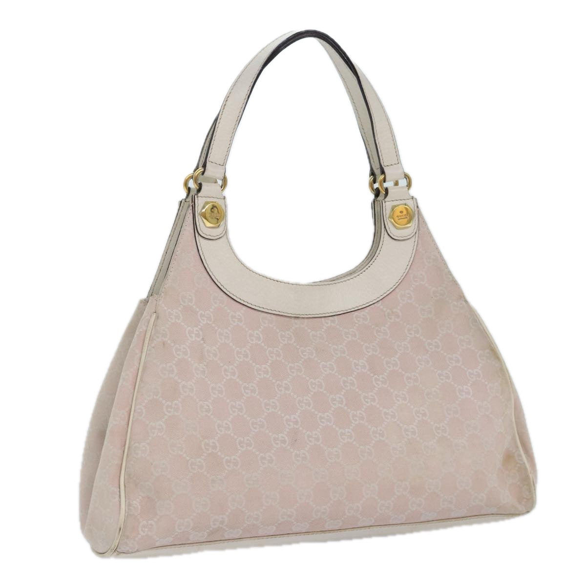 GUCCI GG Canvas Shoulder Bag Pink Gold 154981 87427