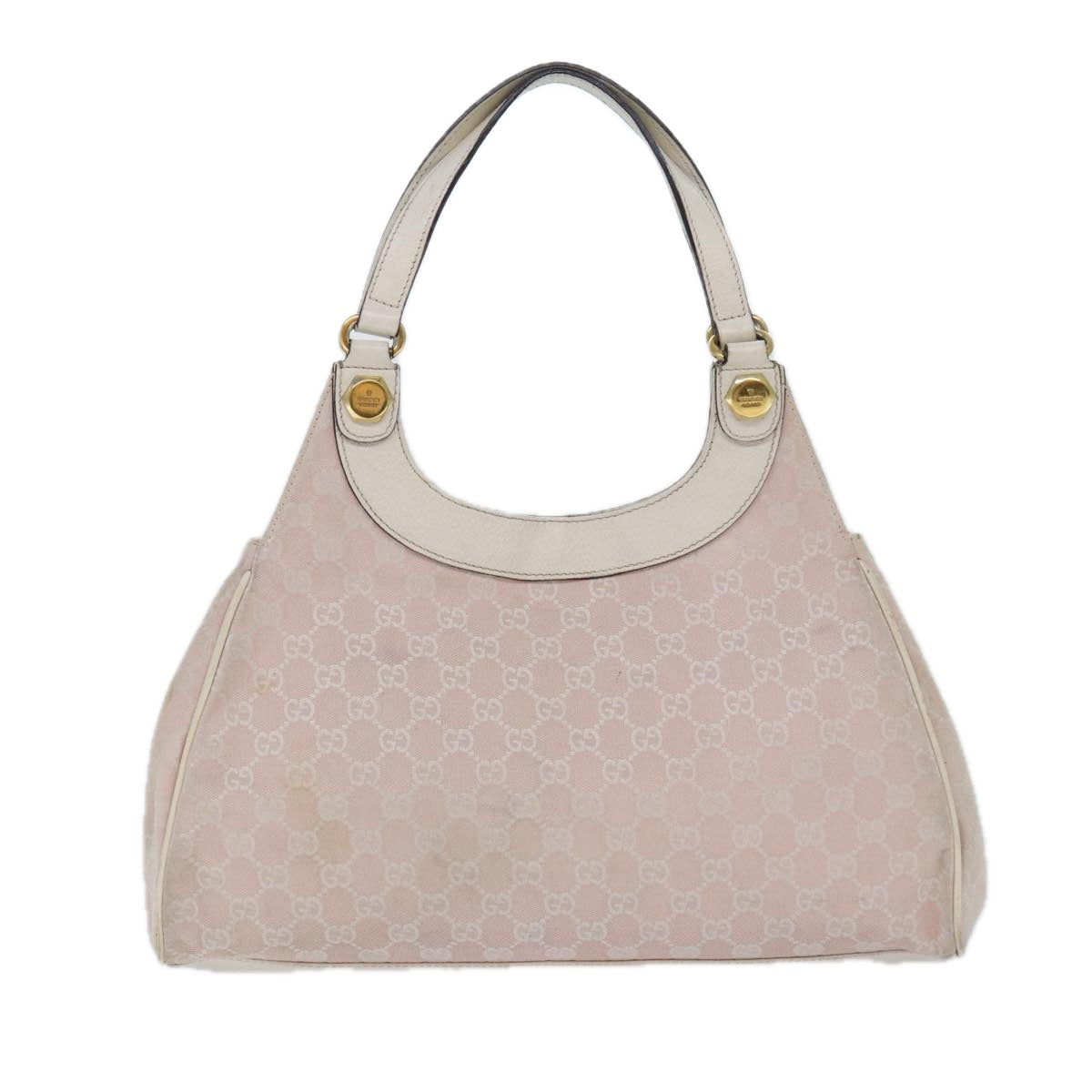 GUCCI GG Canvas Shoulder Bag Pink Gold 154981 87427