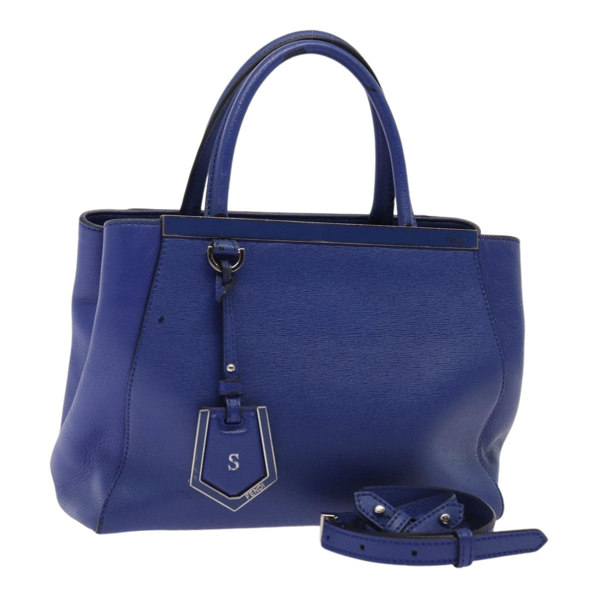 FENDI To joule Hand Bag Leather 2way Blue 87435