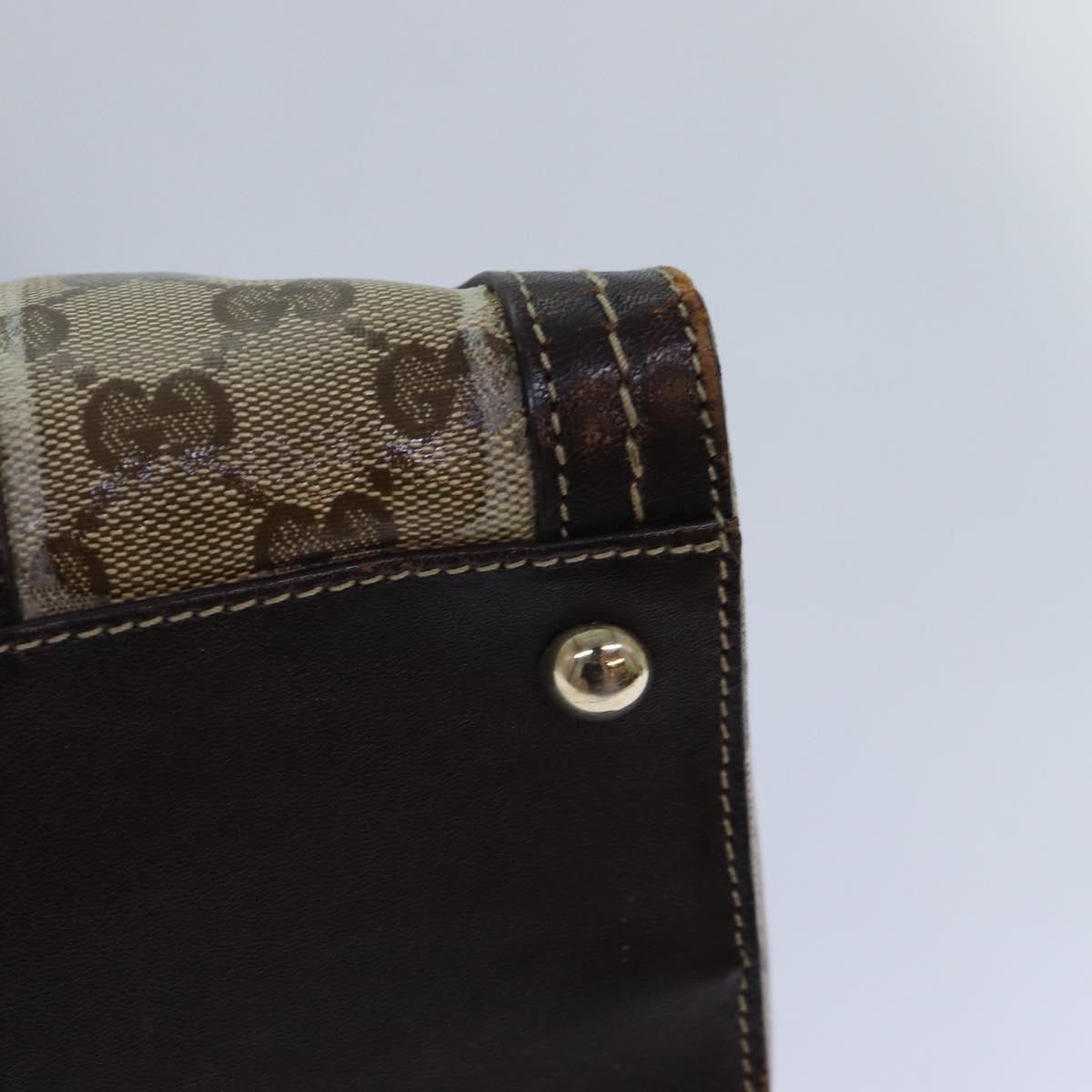 GUCCI GG Canvas Hand Bag Coated Canvas Beige 87619