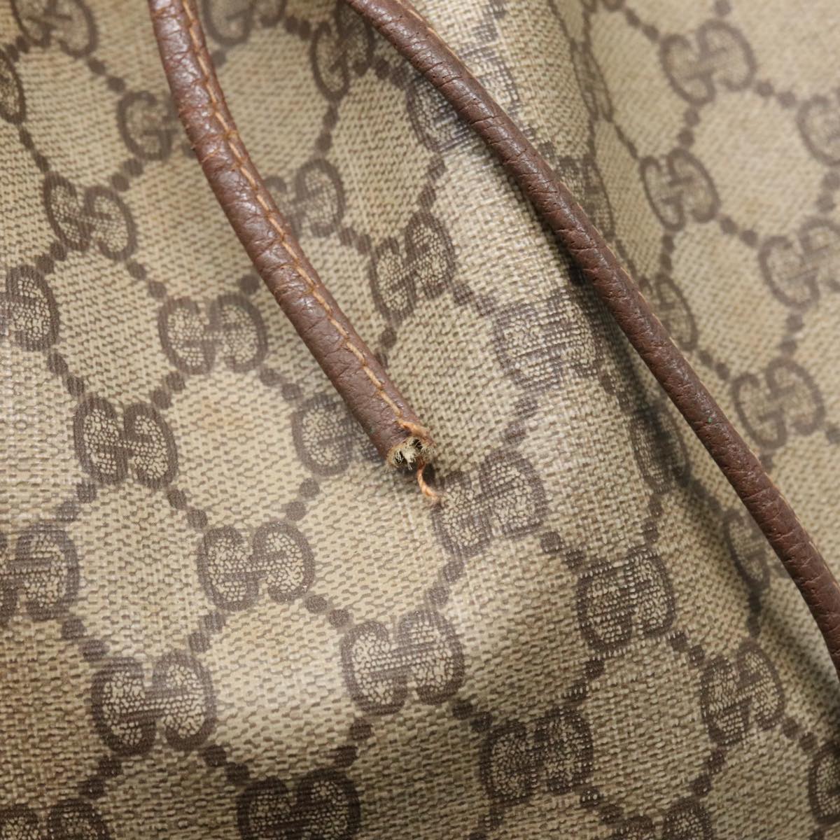 GUCCI GG Supreme Web Sherry Line Shoulder Bag PVC Beige gold 87621