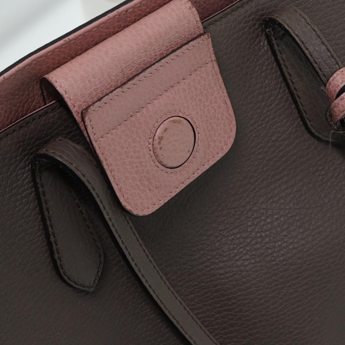 GUCCI Tote Bag Leather Gray Gold 354408 87628