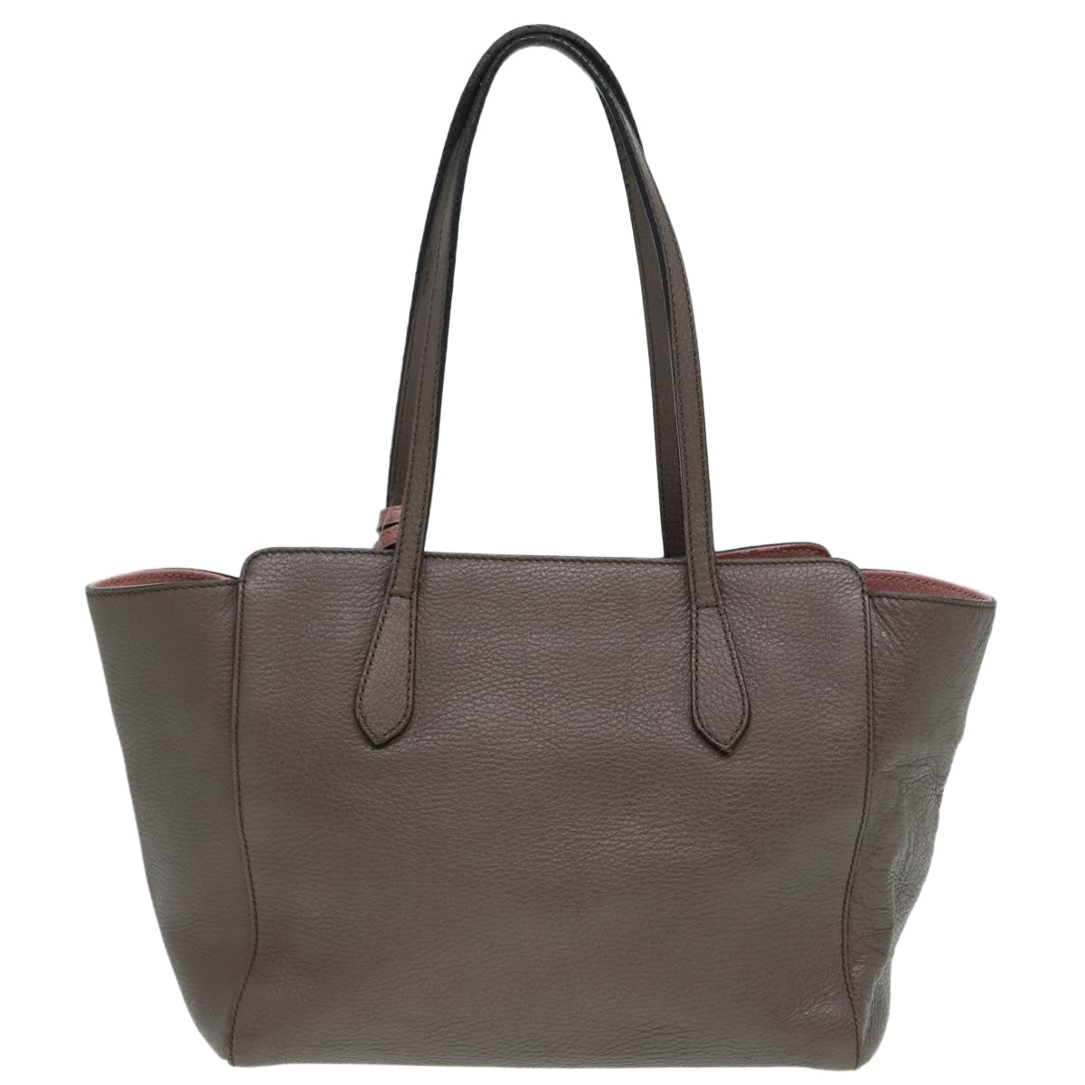 GUCCI Tote Bag Leather Gray Gold 354408 87628