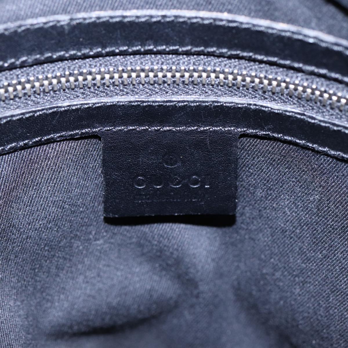 GUCCI GG Canvas Shoulder Bag Black Silver 109143 87750
