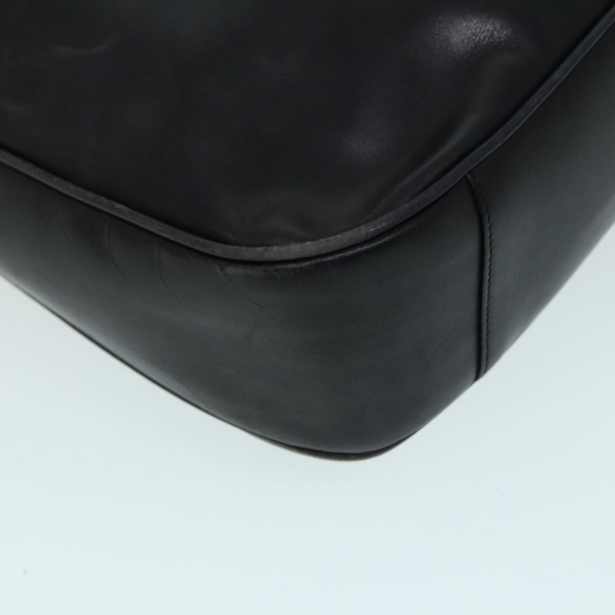 GUCCI Bamboo Shoulder Bag Leather 2way Black Silver 0011577 87779