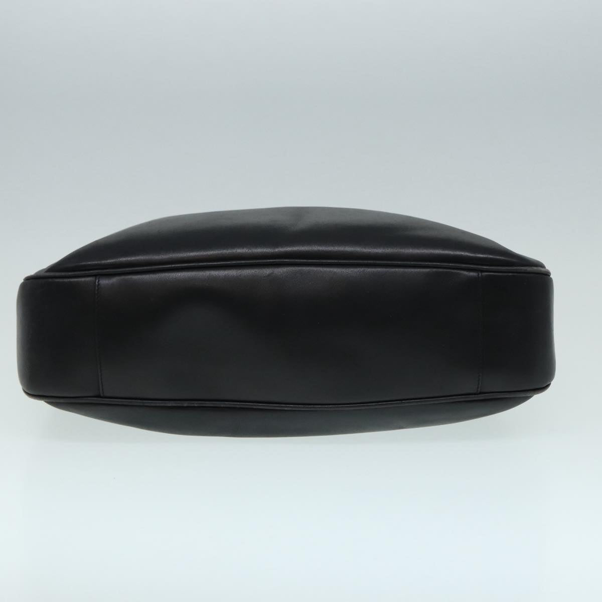 GUCCI Bamboo Shoulder Bag Leather 2way Black Silver 0011577 87779