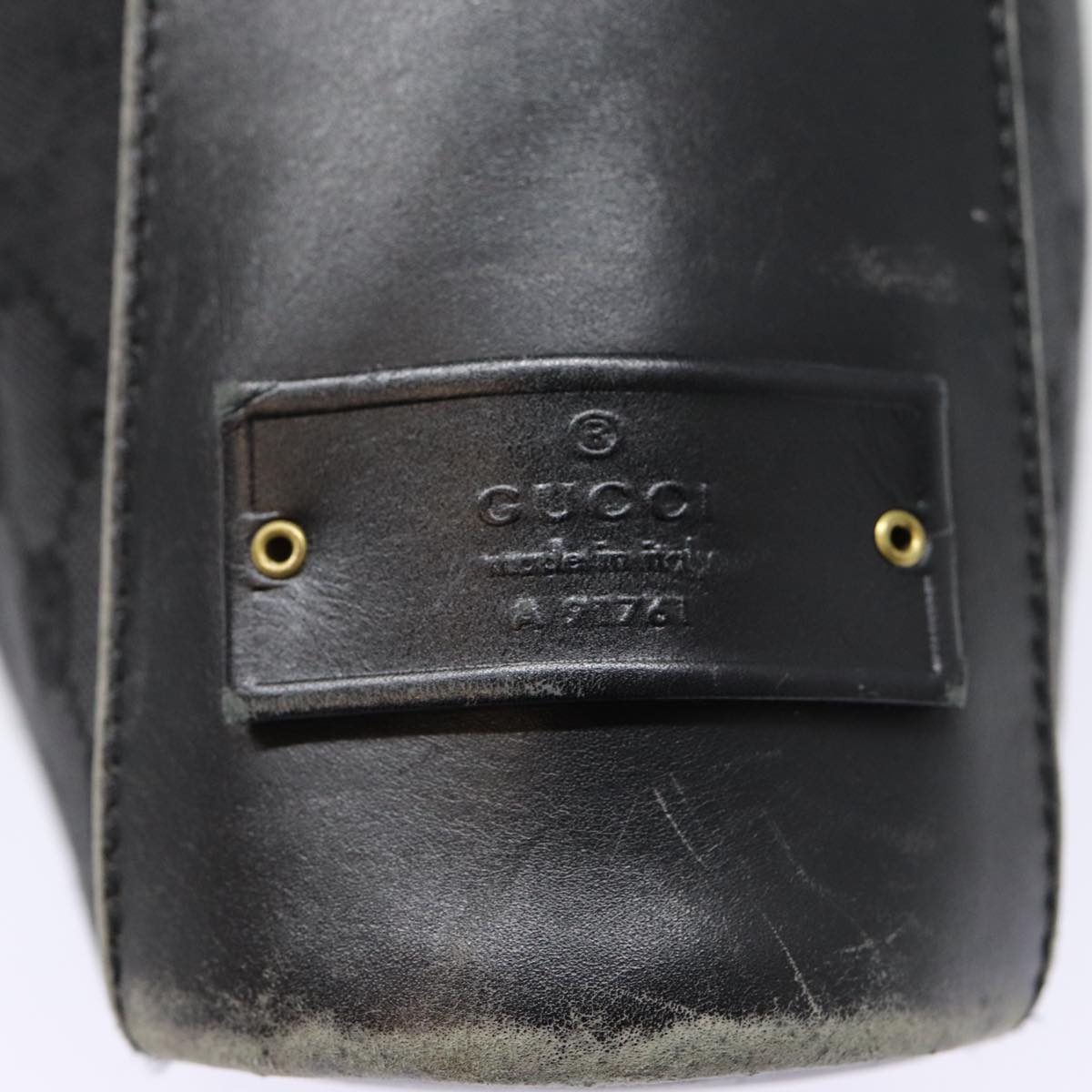 GUCCI GG Canvas Shoulder Bag Black Silver 91761 87782