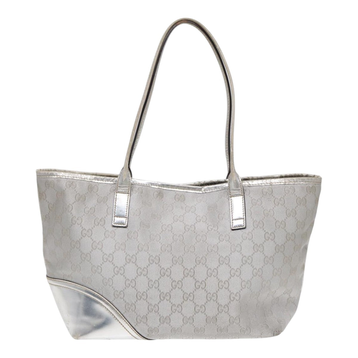 GUCCI GG Canvas Tote Bag Silver 87799