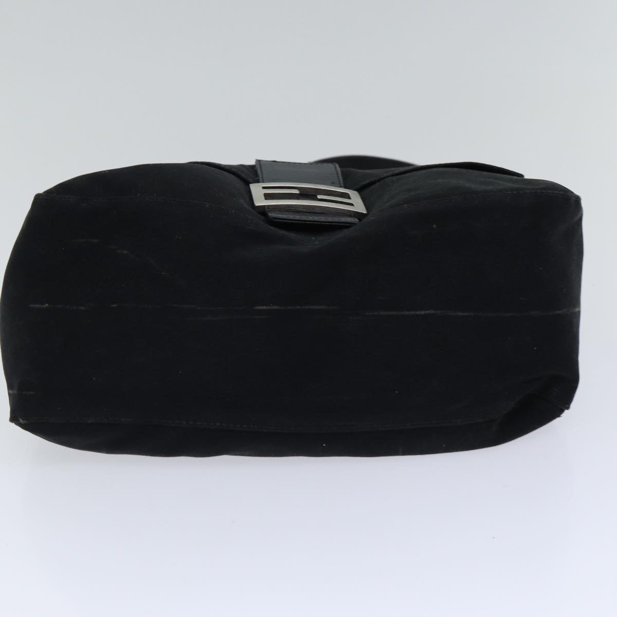 FENDI Mamma Baguette Shoulder Bag Nylon Black Silver 87809