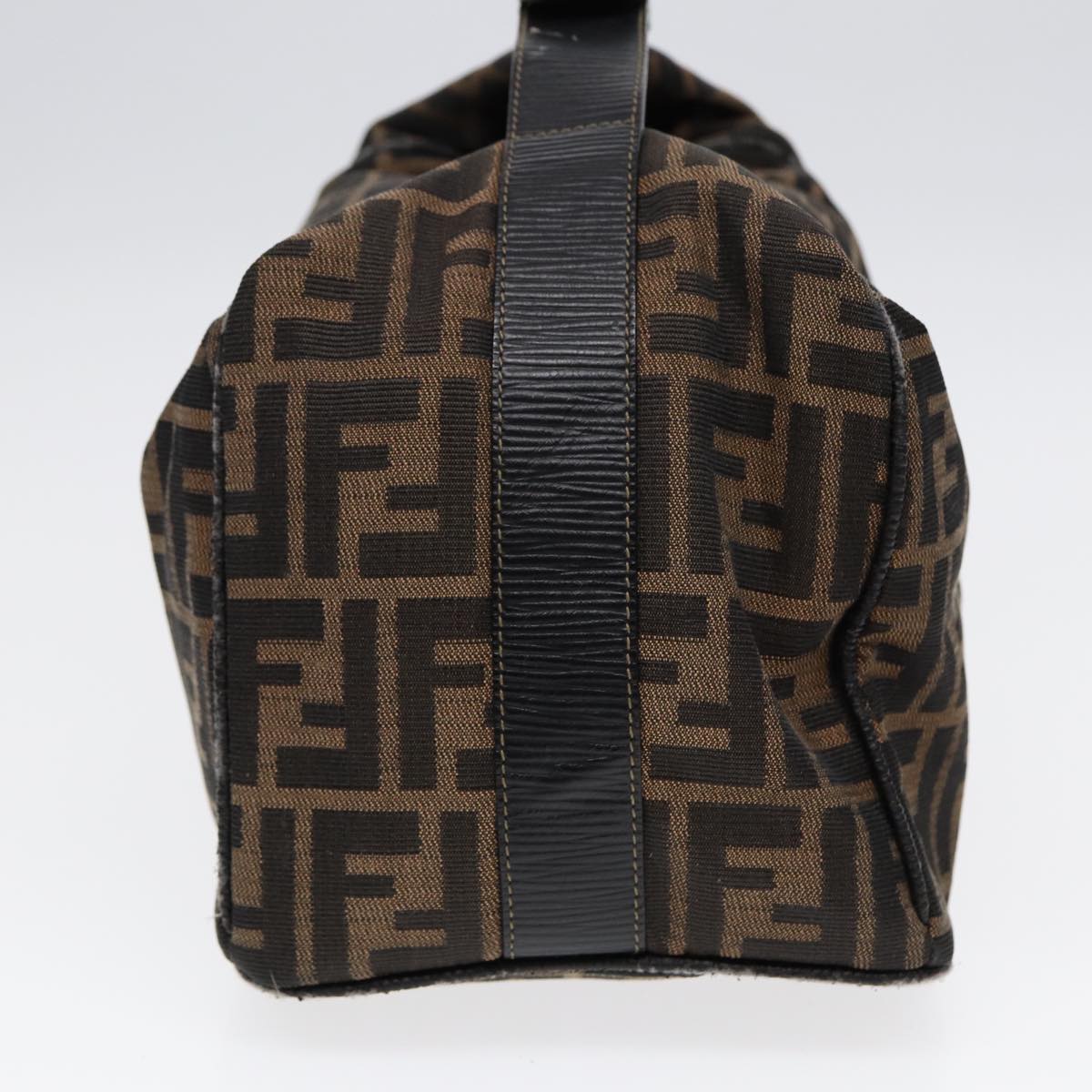 FENDI Zucca Canvas Vanity Pouch Brown Black gold 87878