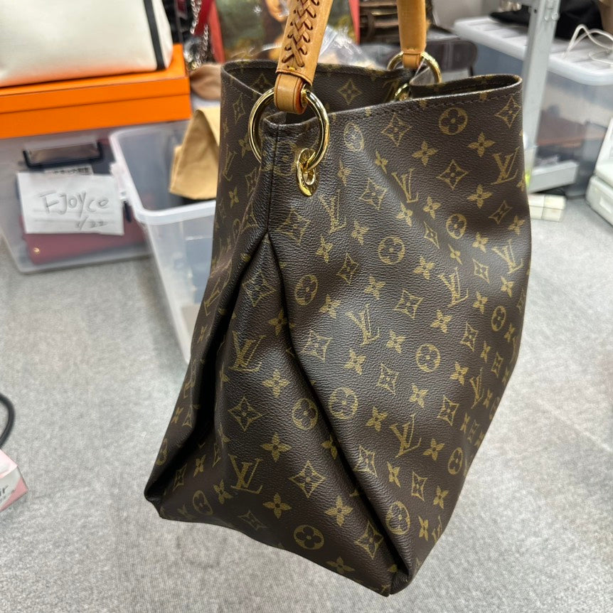 Louis Vuitton Monogram Brown Canvas Tote Handbag Large