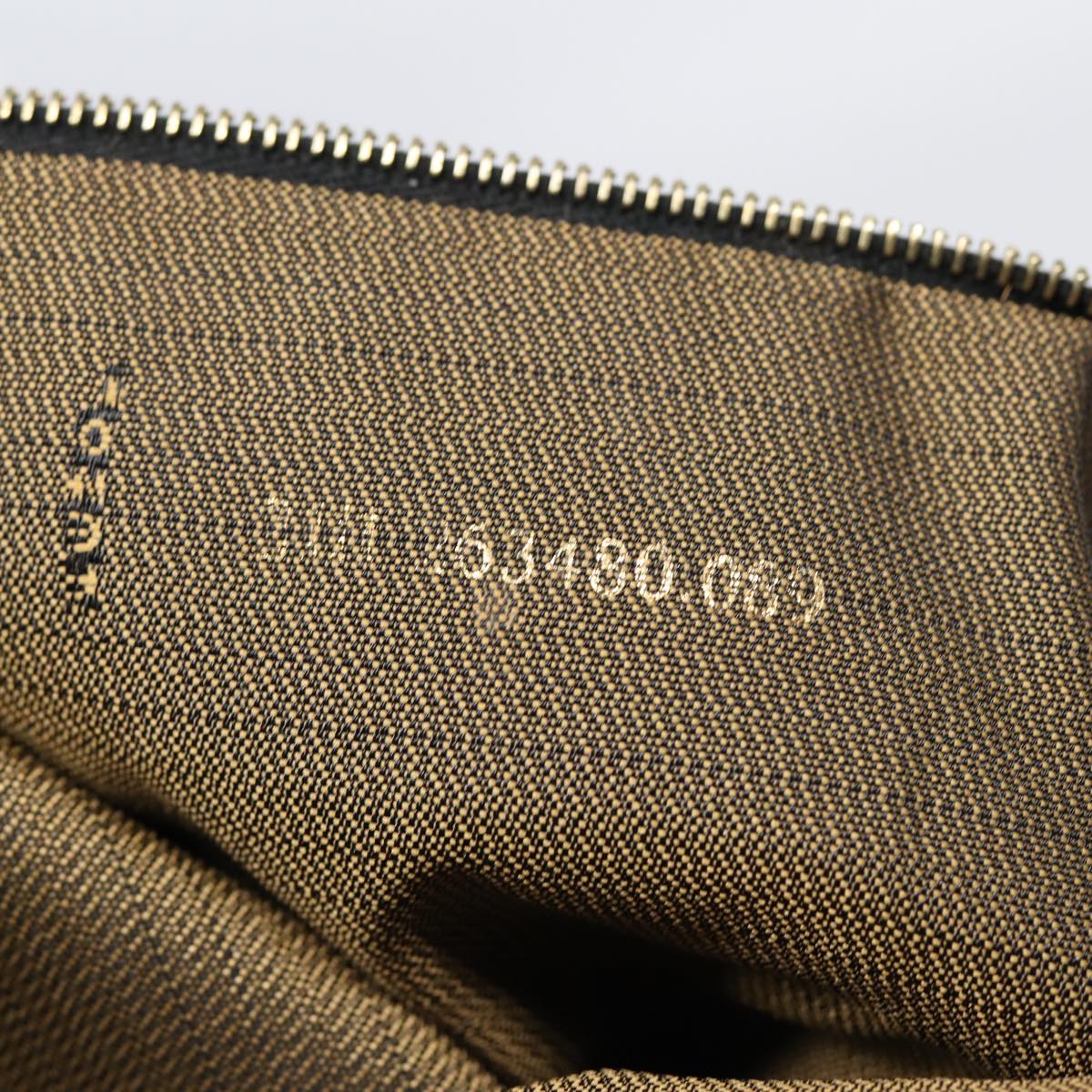 FENDI Zucca Canvas Hand Bag Brown Black gold 88080