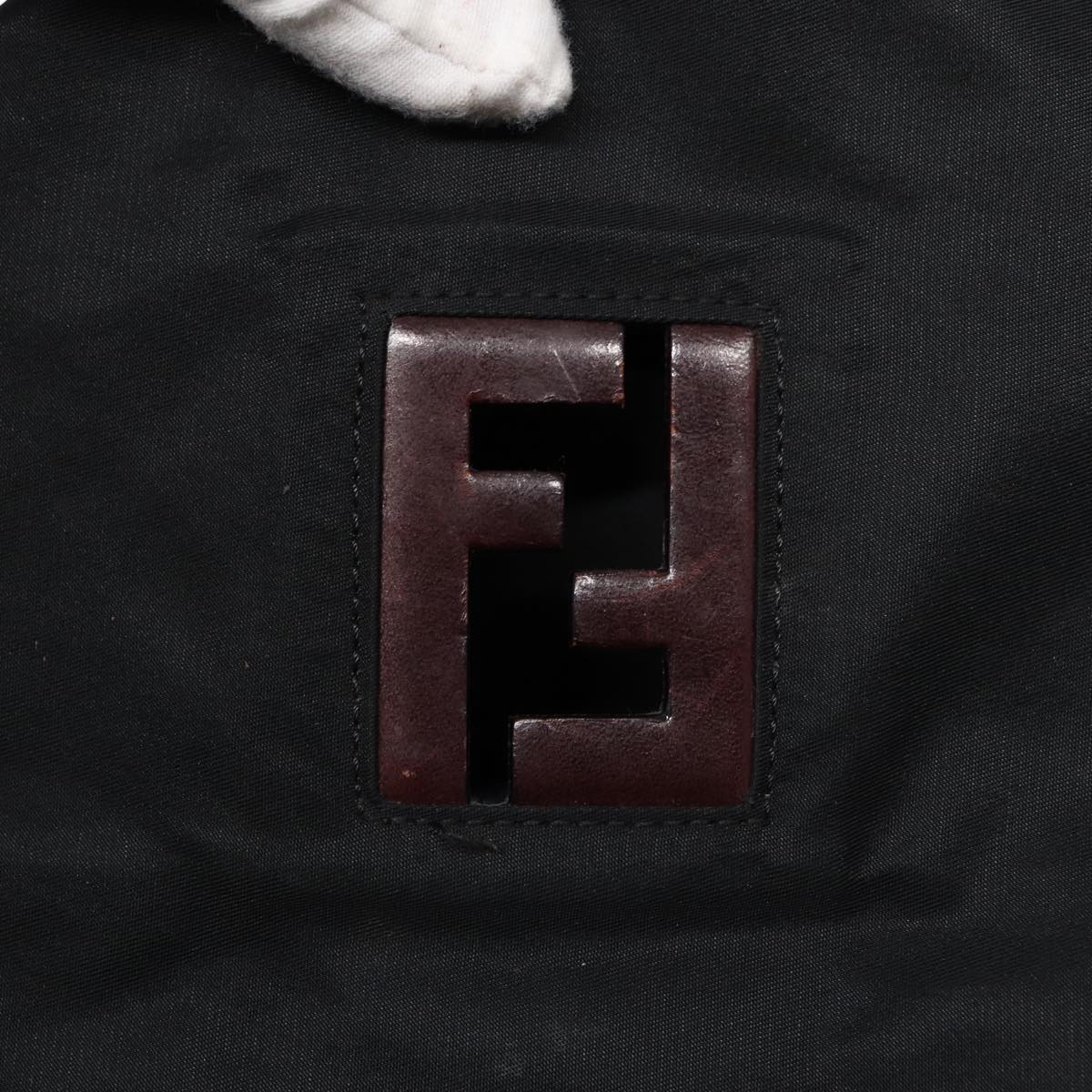 FENDI Tote Bag Nylon Black Silver 88083