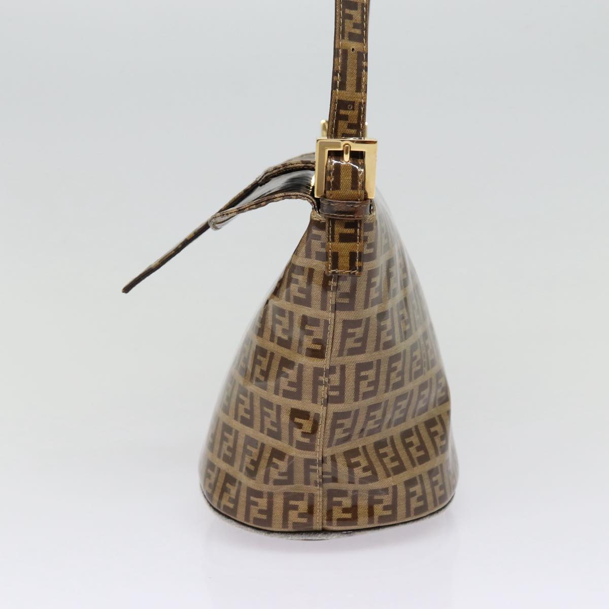FENDI Zucchino Canvas Hand Bag Beige Gold 88084