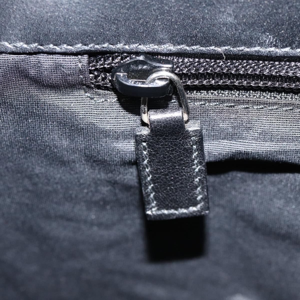 GUCCI GG Canvas Business Bag Black Silver 88143