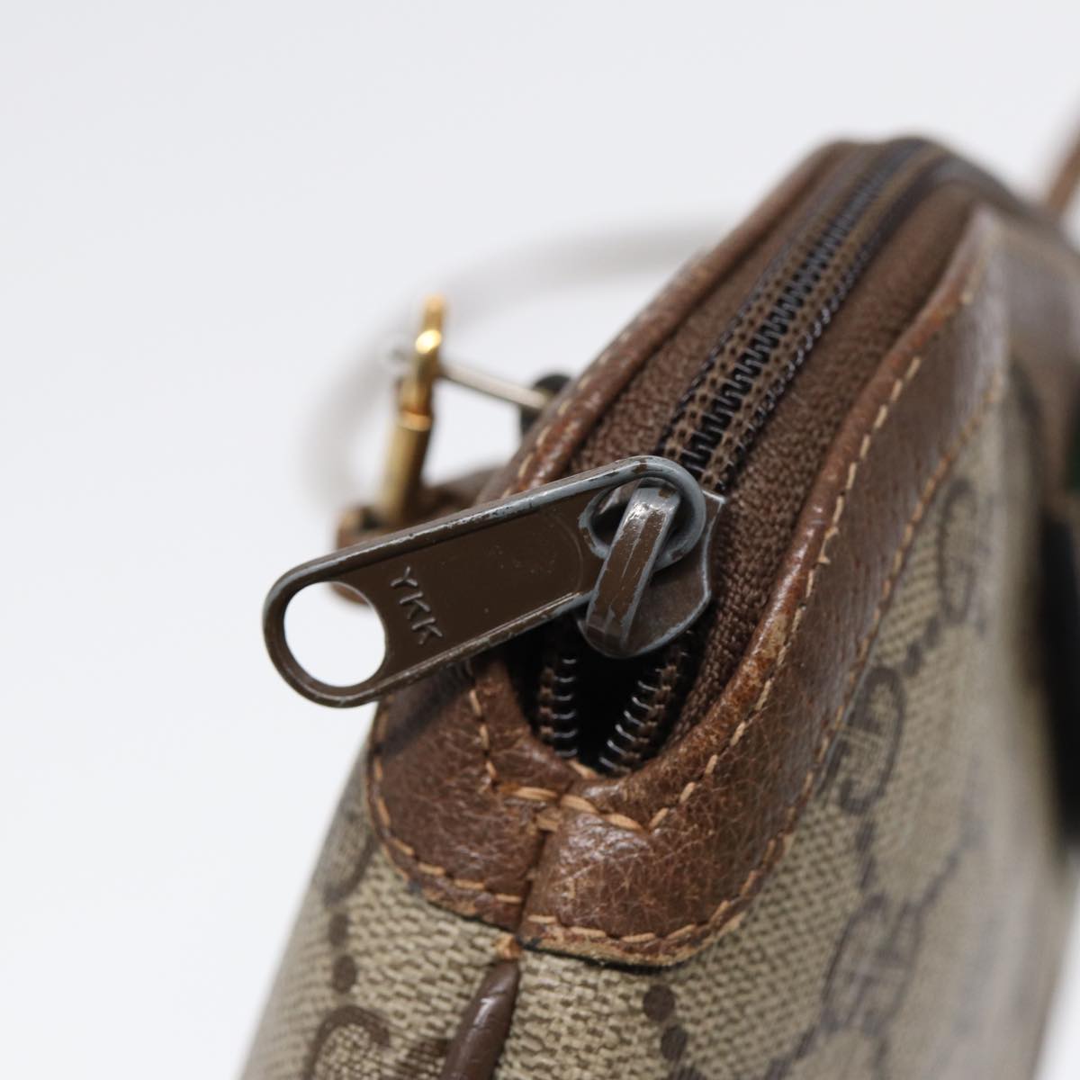 GUCCI GG Supreme Web Sherry Line Shoulder Bag PVC Beige 904 02 047 88145