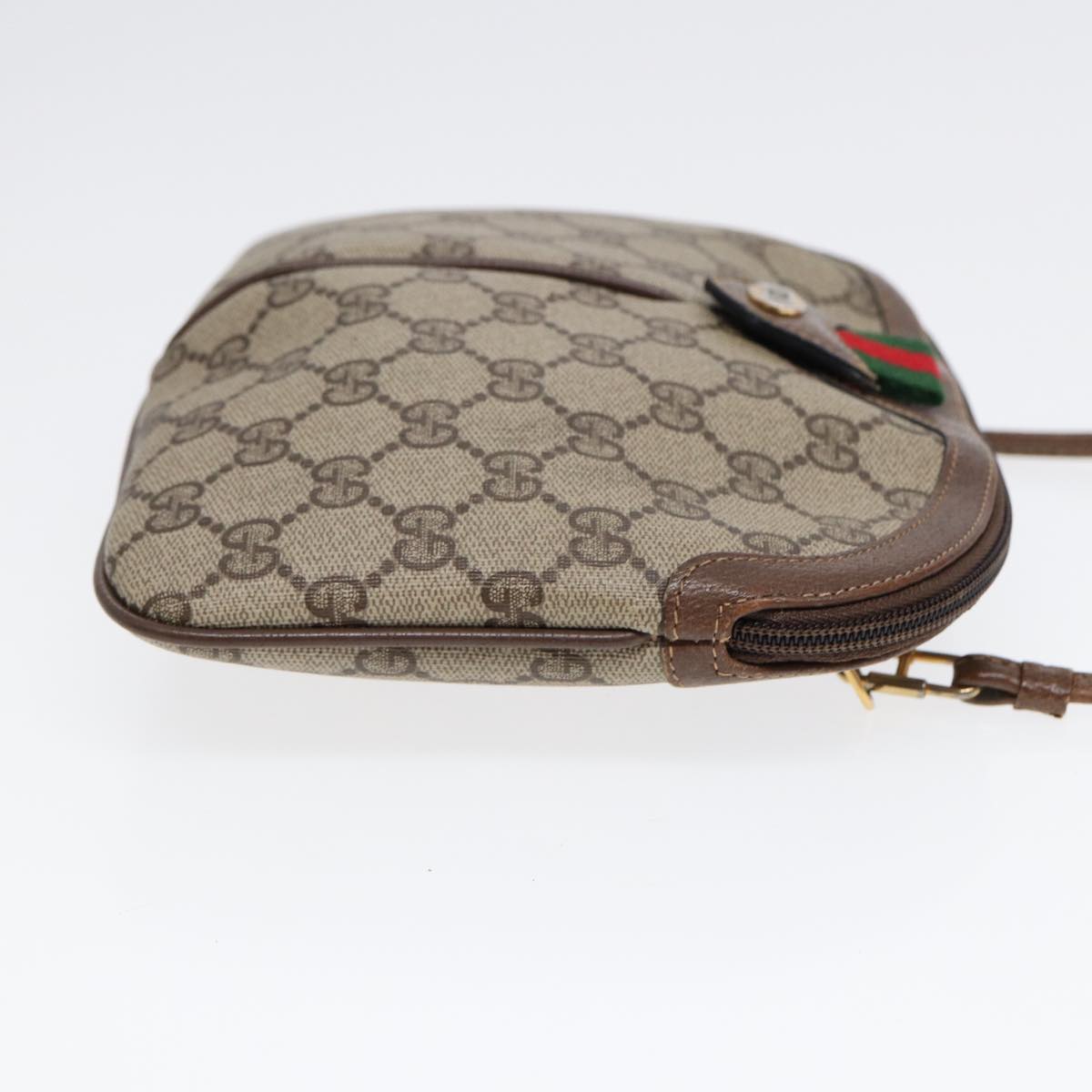 GUCCI GG Supreme Web Sherry Line Shoulder Bag PVC Beige 904 02 047 88145