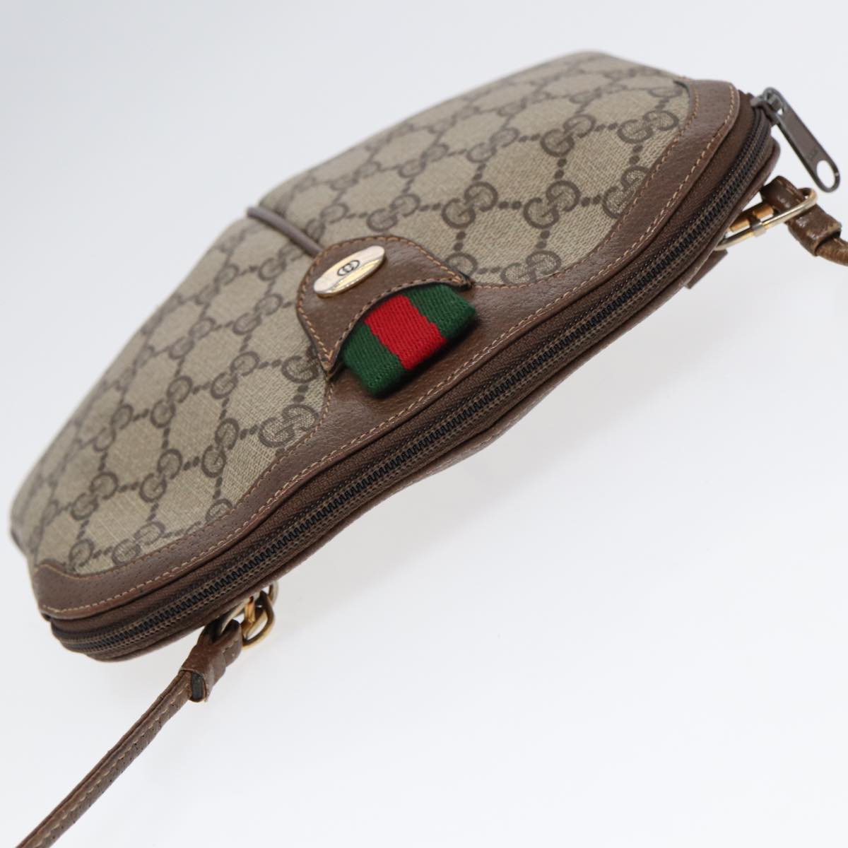 GUCCI GG Supreme Web Sherry Line Shoulder Bag PVC Beige 904 02 047 88145