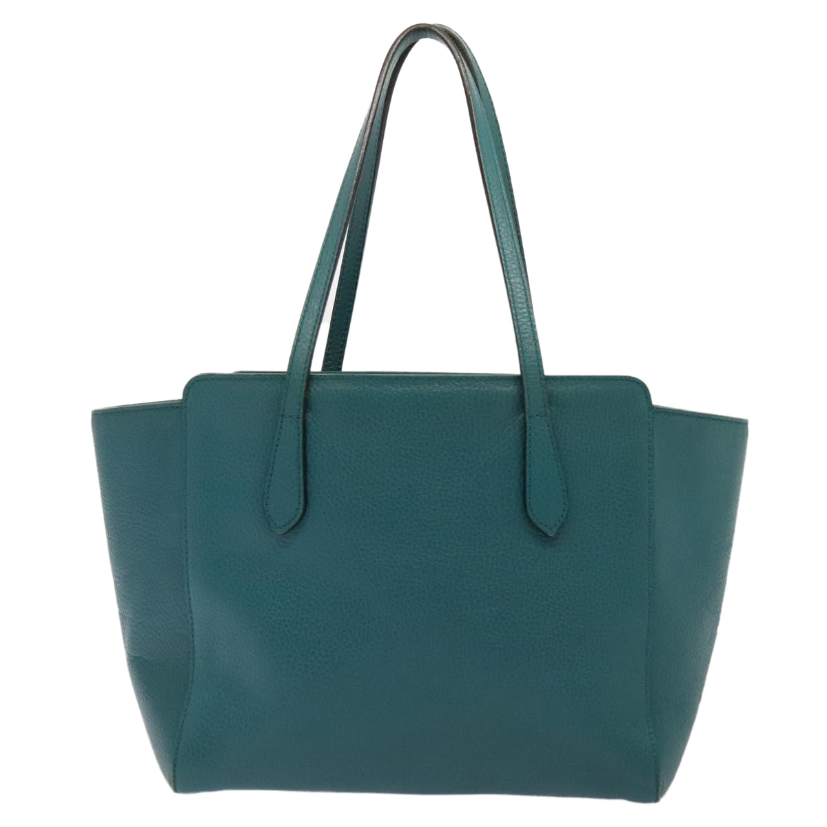 GUCCI Tote Bag Leather Turquoise Blue Gold 354408 88161