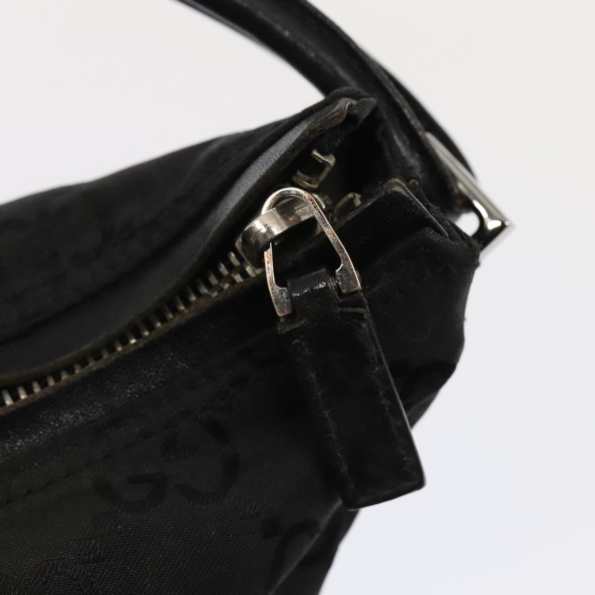 GUCCI GG Canvas Shoulder Bag Nylon Black Silver 001 3770 88165