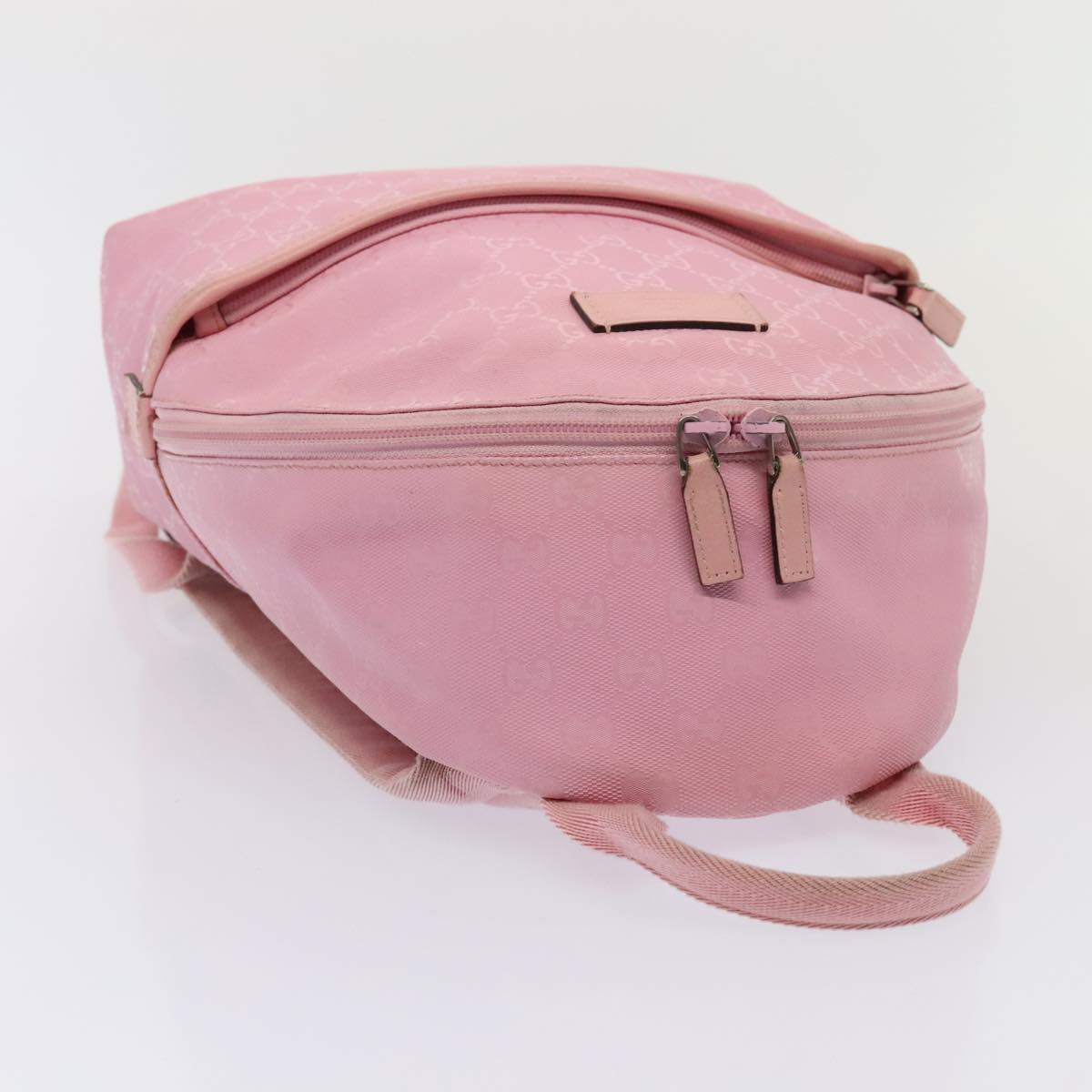 GUCCI GG Canvas Backpack Pink Silver 271327 88181