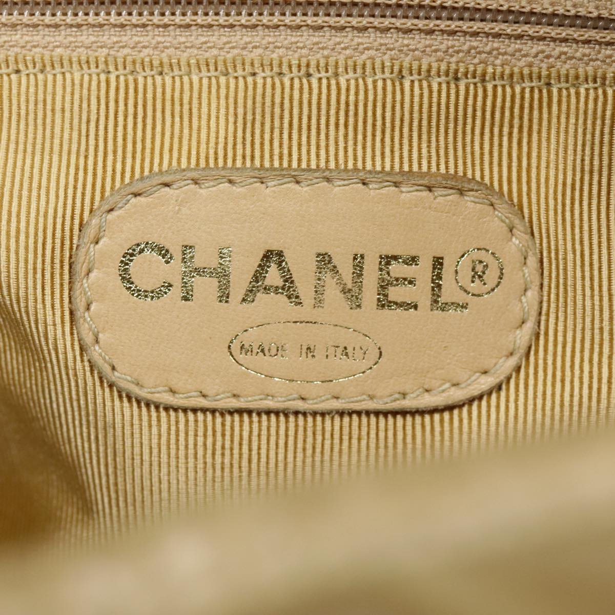 CHANEL Matelasse Chain Shoulder Bag Enamel Beige Silver CC 88244