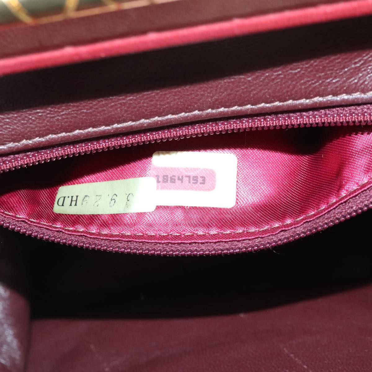 CHANEL Matelasse Hand Bag Suede Red Gold CC 88279