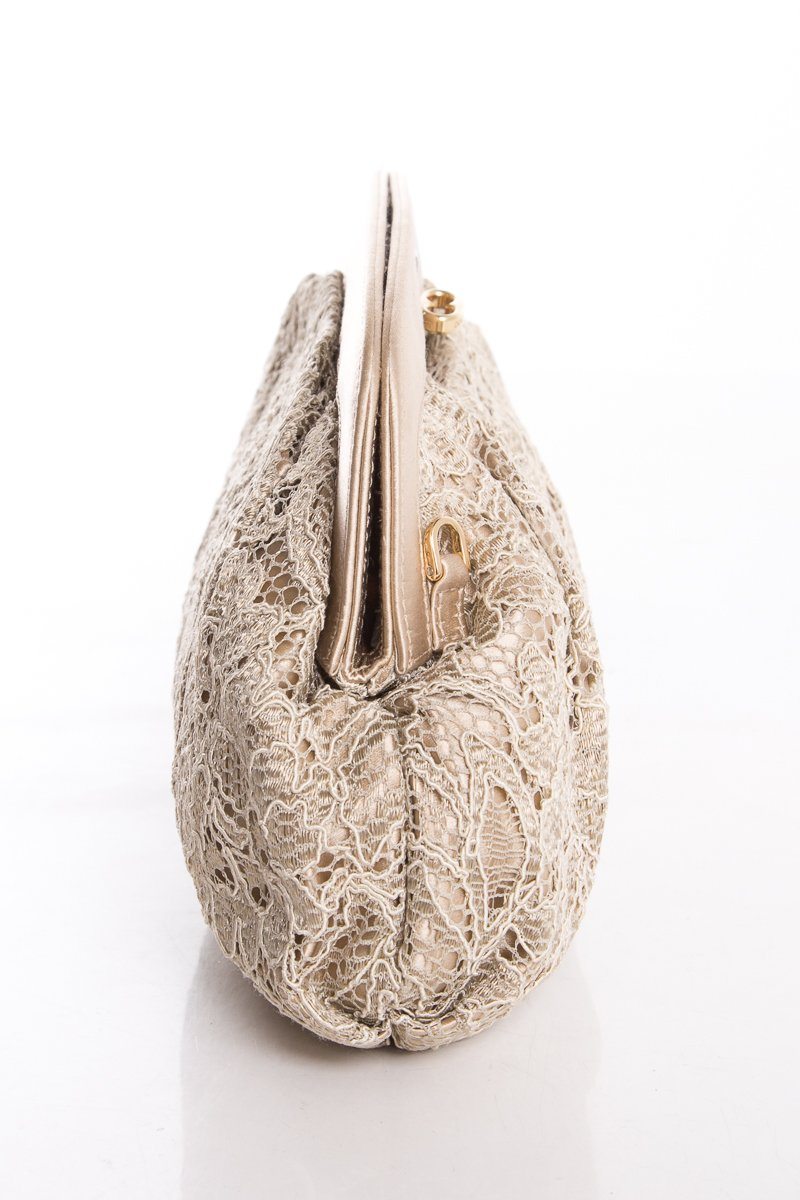 Dolce & Gabbana Beige Lace Clutch
