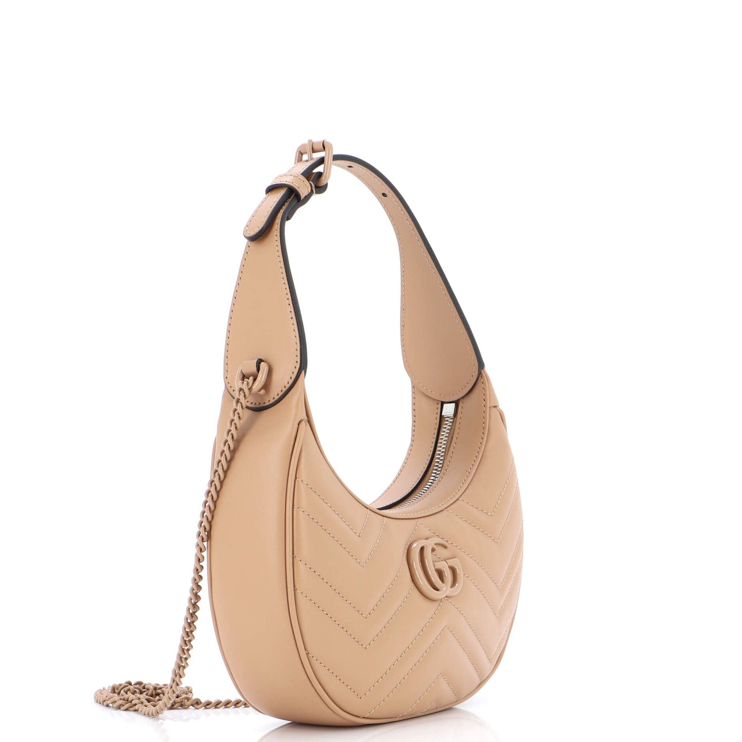 GG Marmont Half Moon Hobo Leather Mini