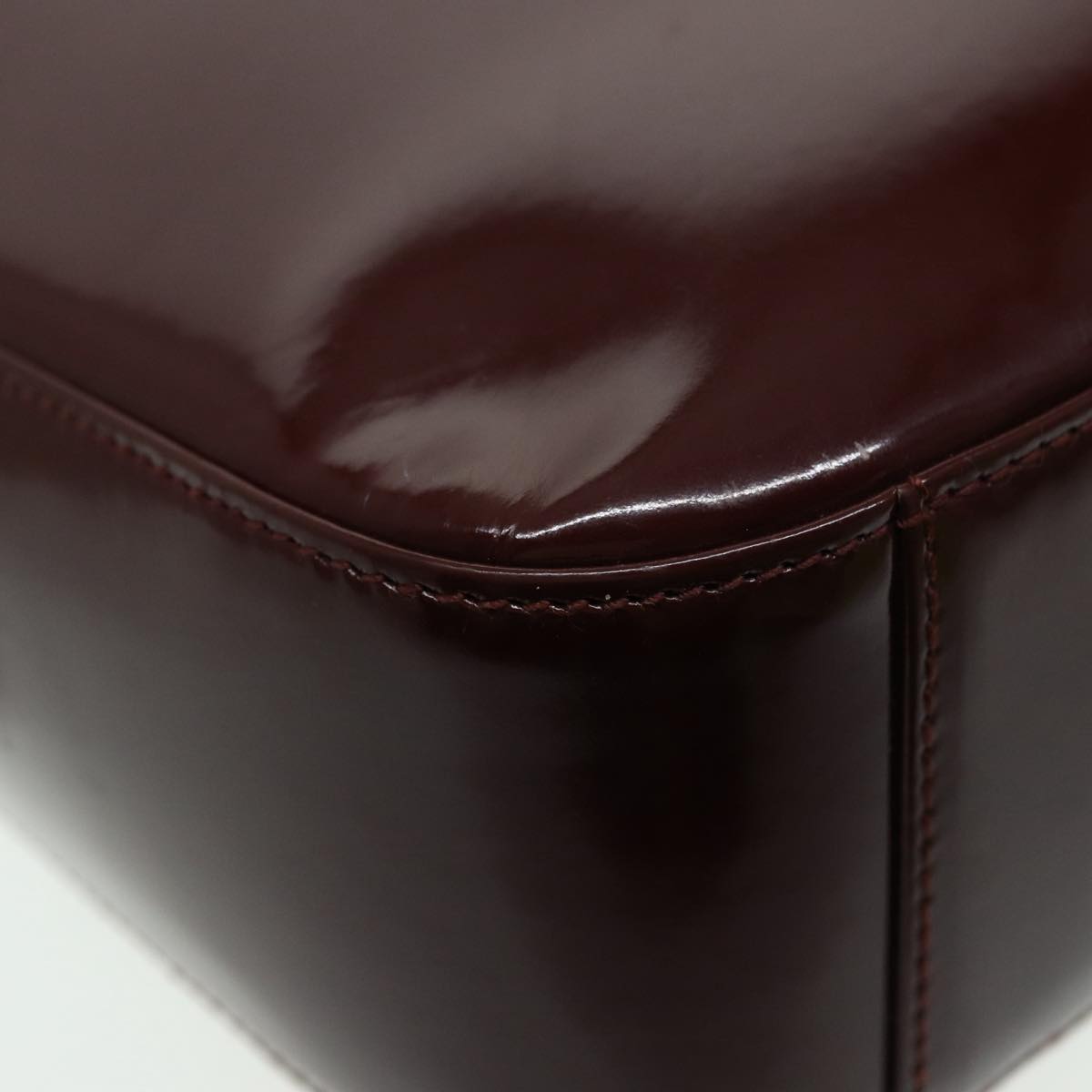 GUCCI Shoulder Bag Patent leather Brown Silver 000 2046 0506 88420